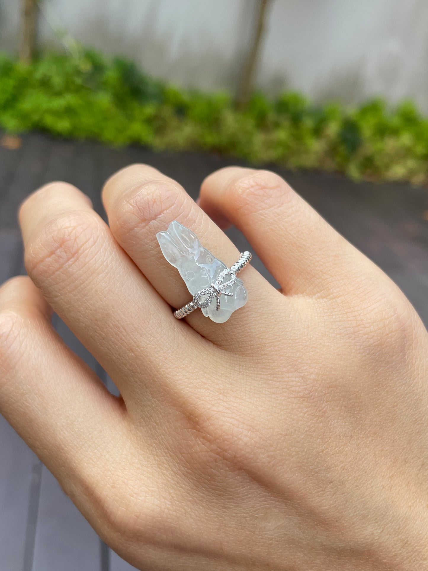 Carved Jade Ring - Rabbit (NJR070)
