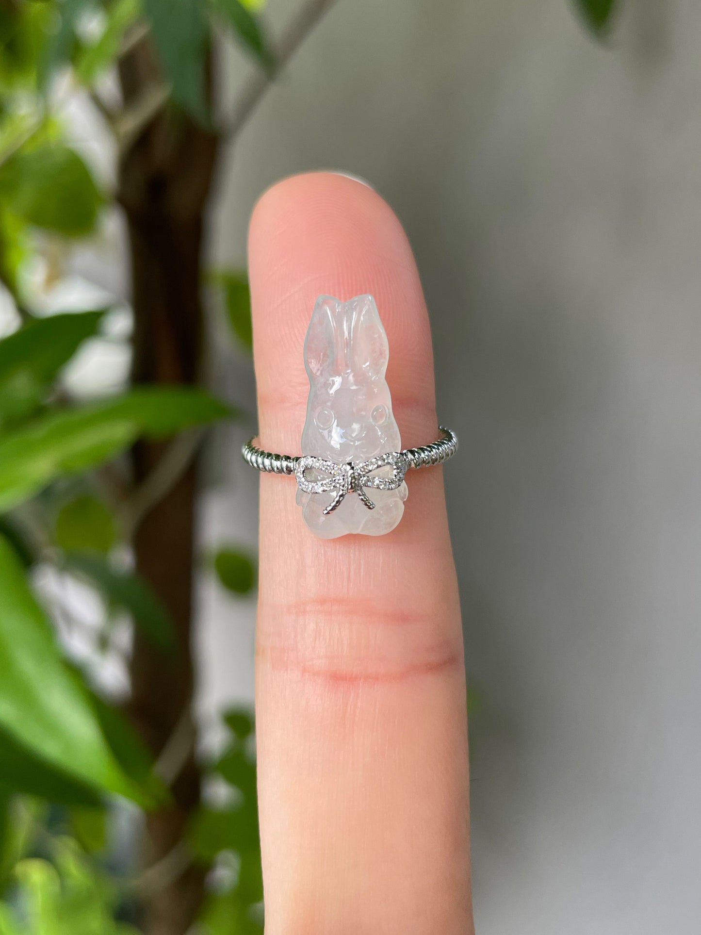 Carved Jade Ring - Rabbit (NJR070)