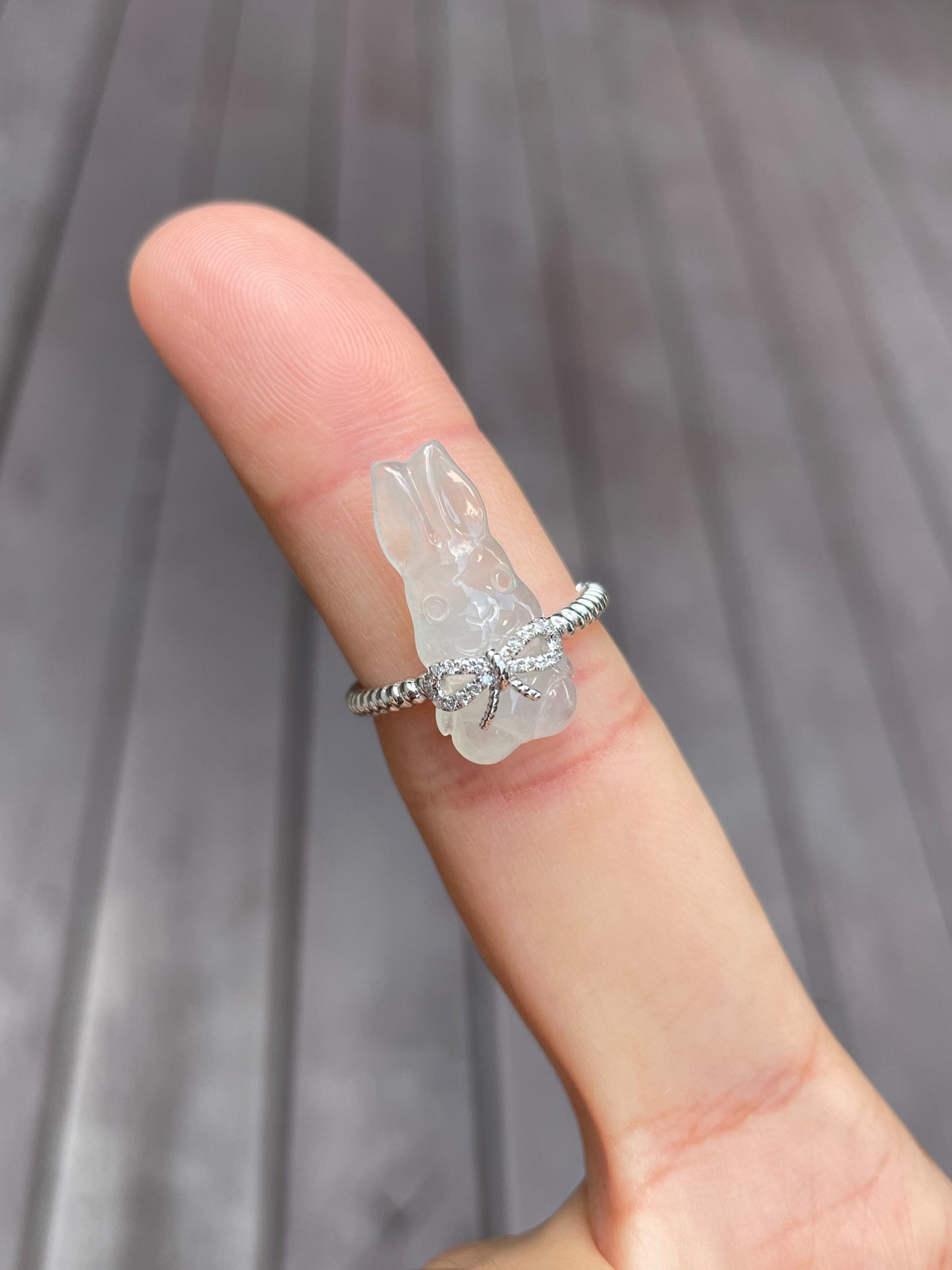 Carved Jade Ring - Rabbit (NJR070)