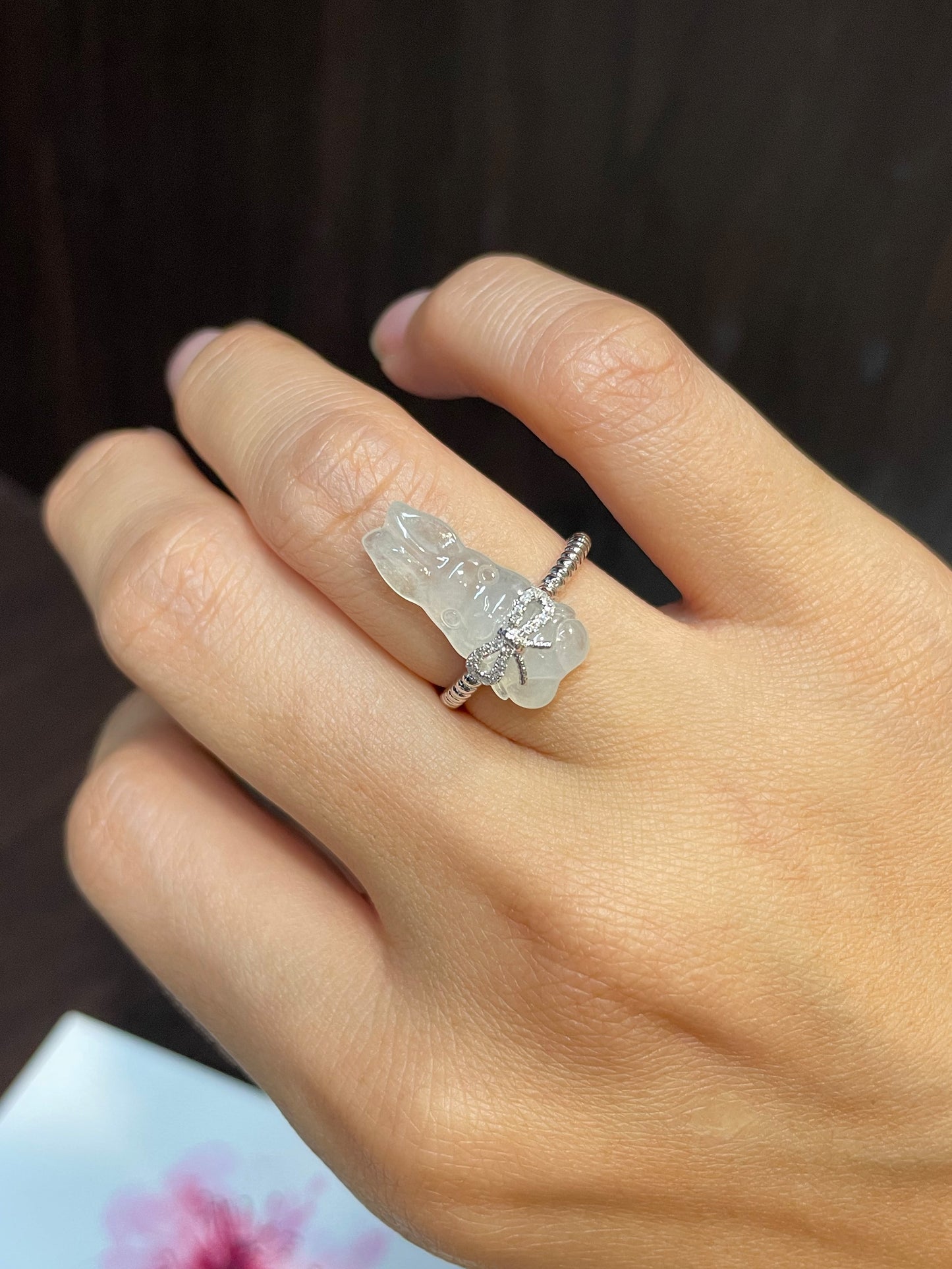 Carved Jade Ring - Rabbit (NJR070)