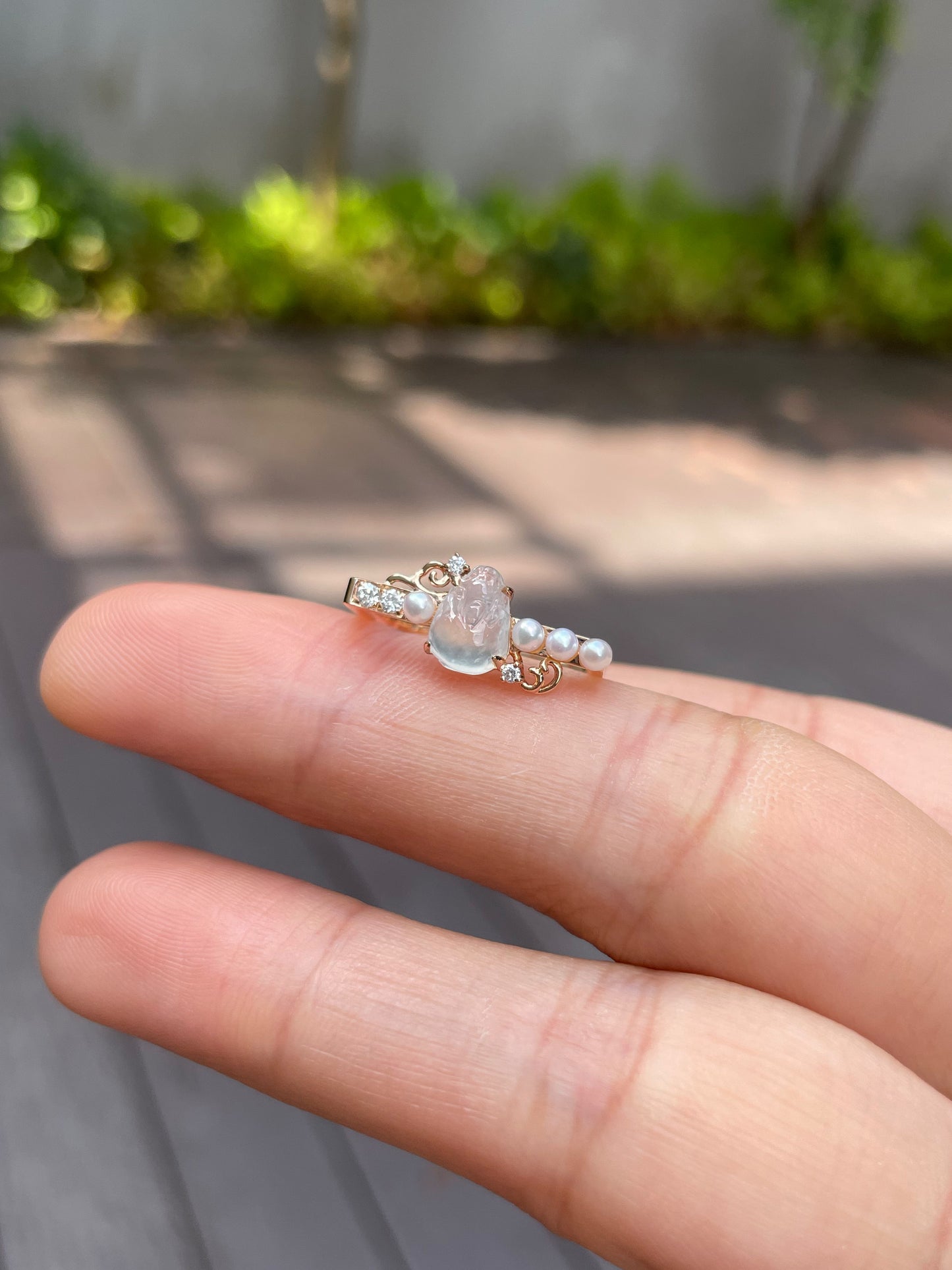 Icy Jade Ring - Three Legged Toad (NJR072)
