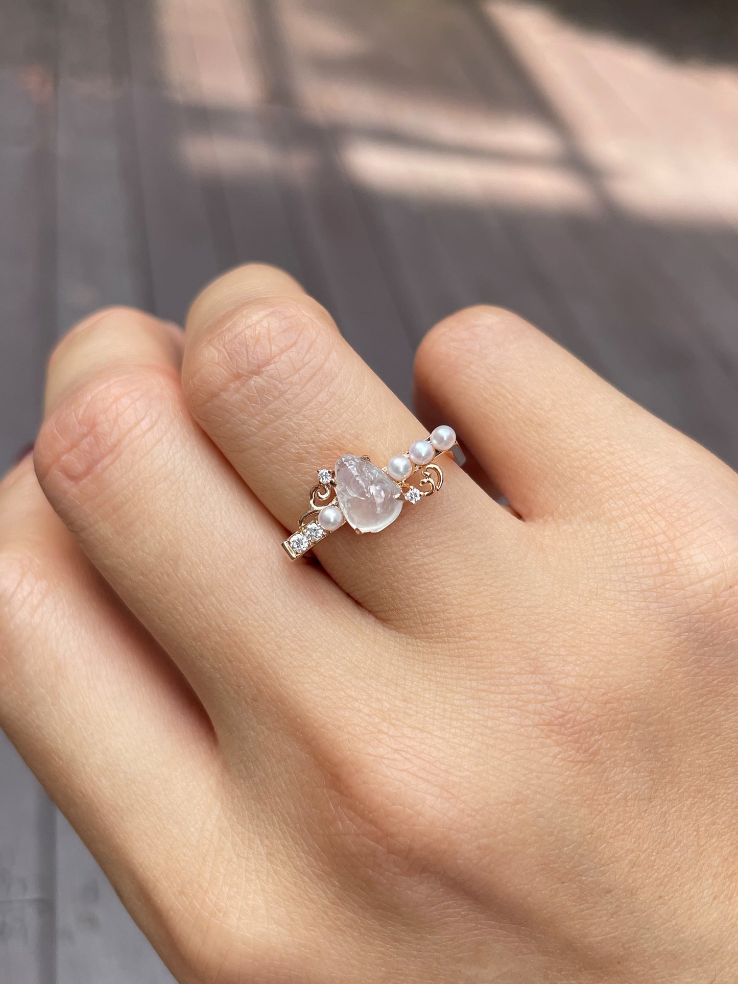 Icy Jade Ring - Three Legged Toad (NJR072)
