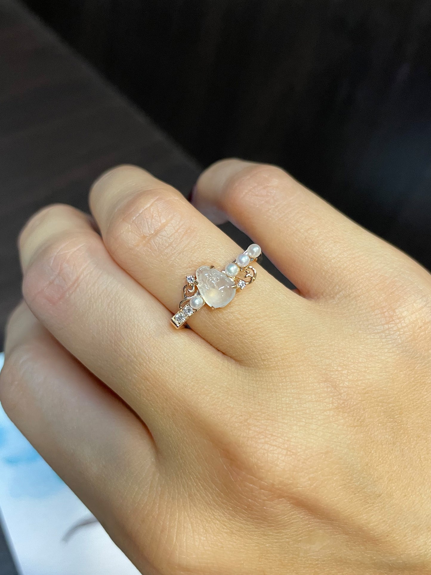 Icy Jade Ring - Three Legged Toad (NJR072)