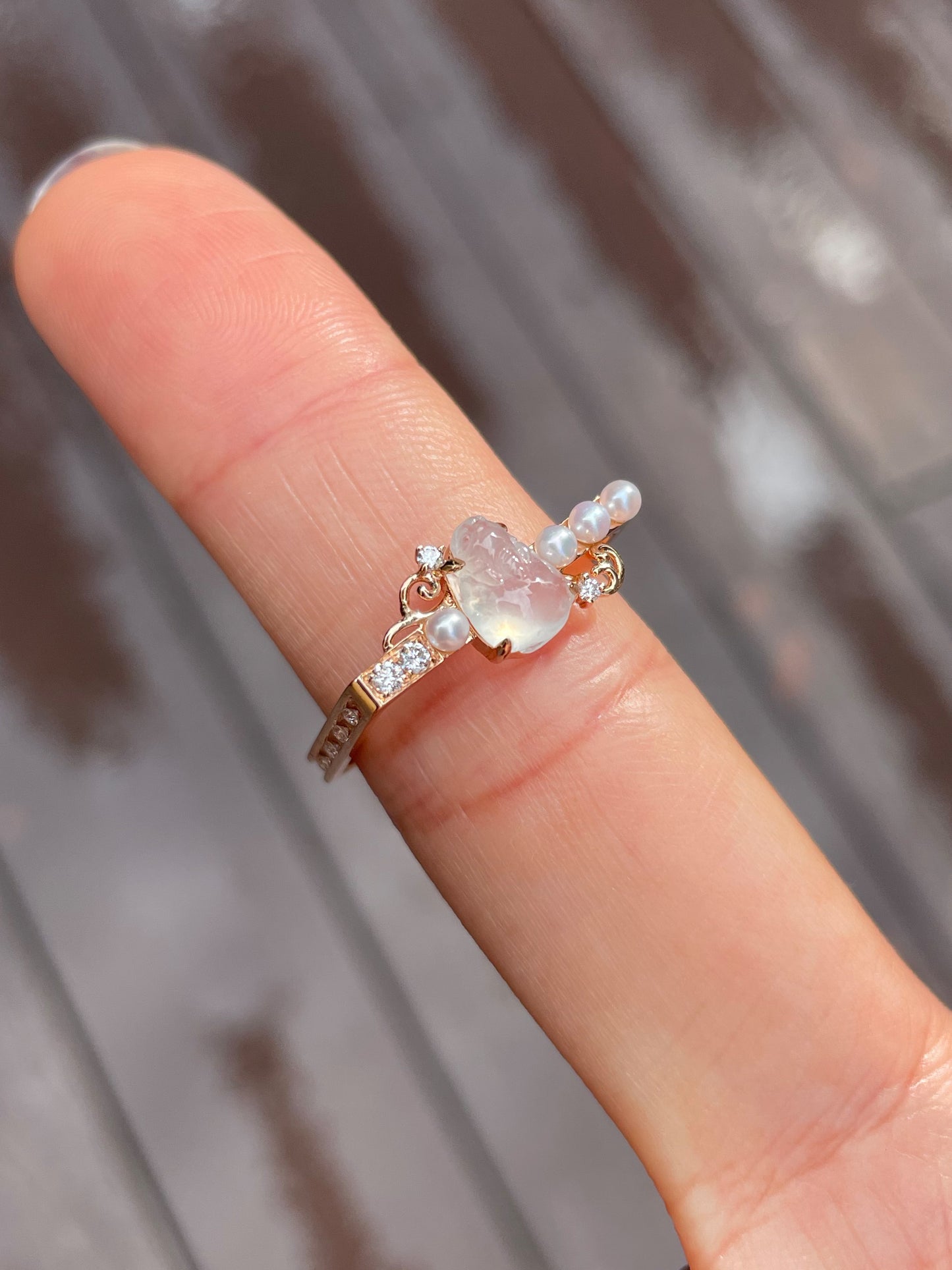 Icy Jade Ring - Three Legged Toad (NJR072)
