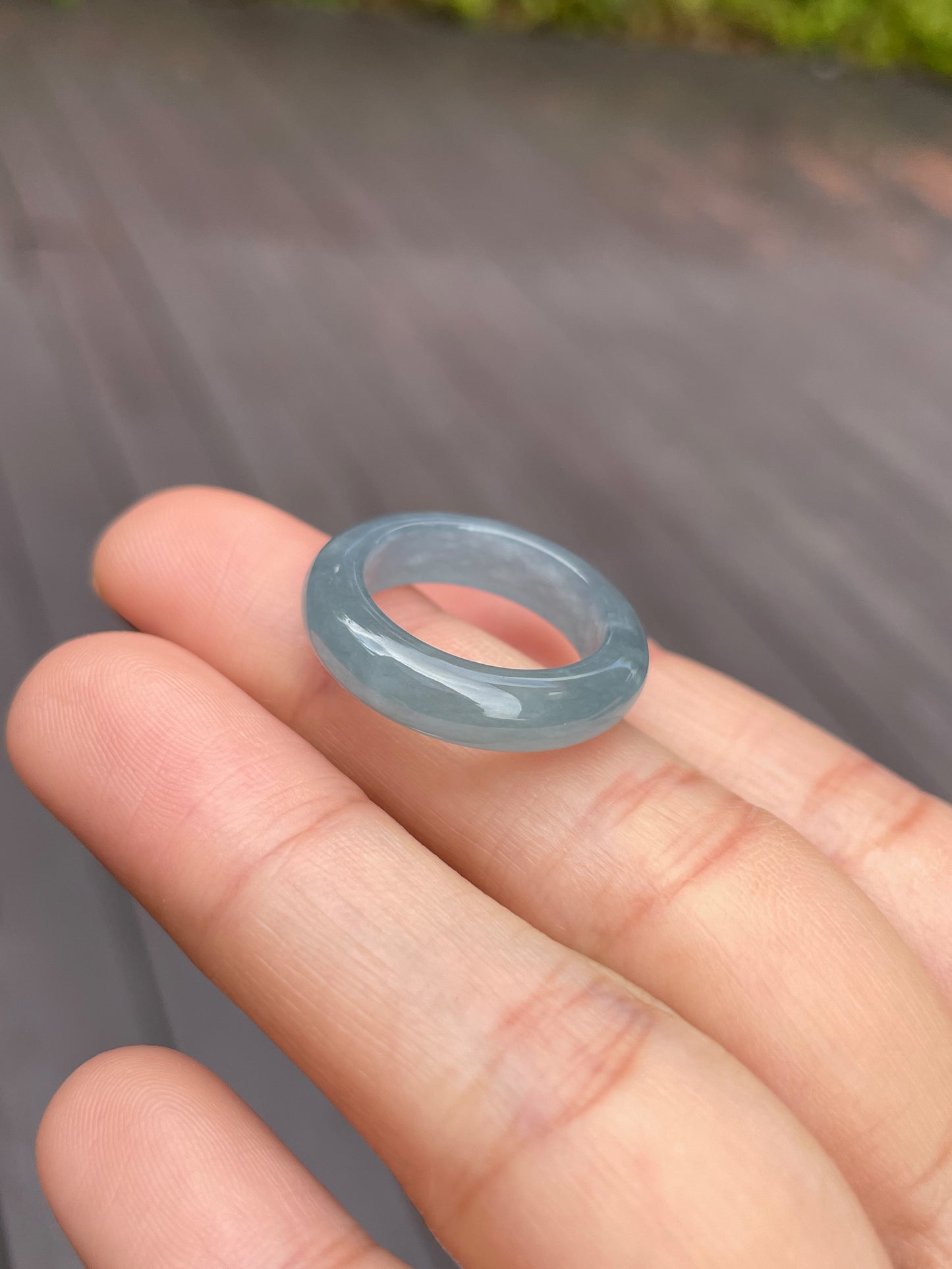 Icy Blue Jadeite Abacus Ring | HK 14.5 (NJR073)