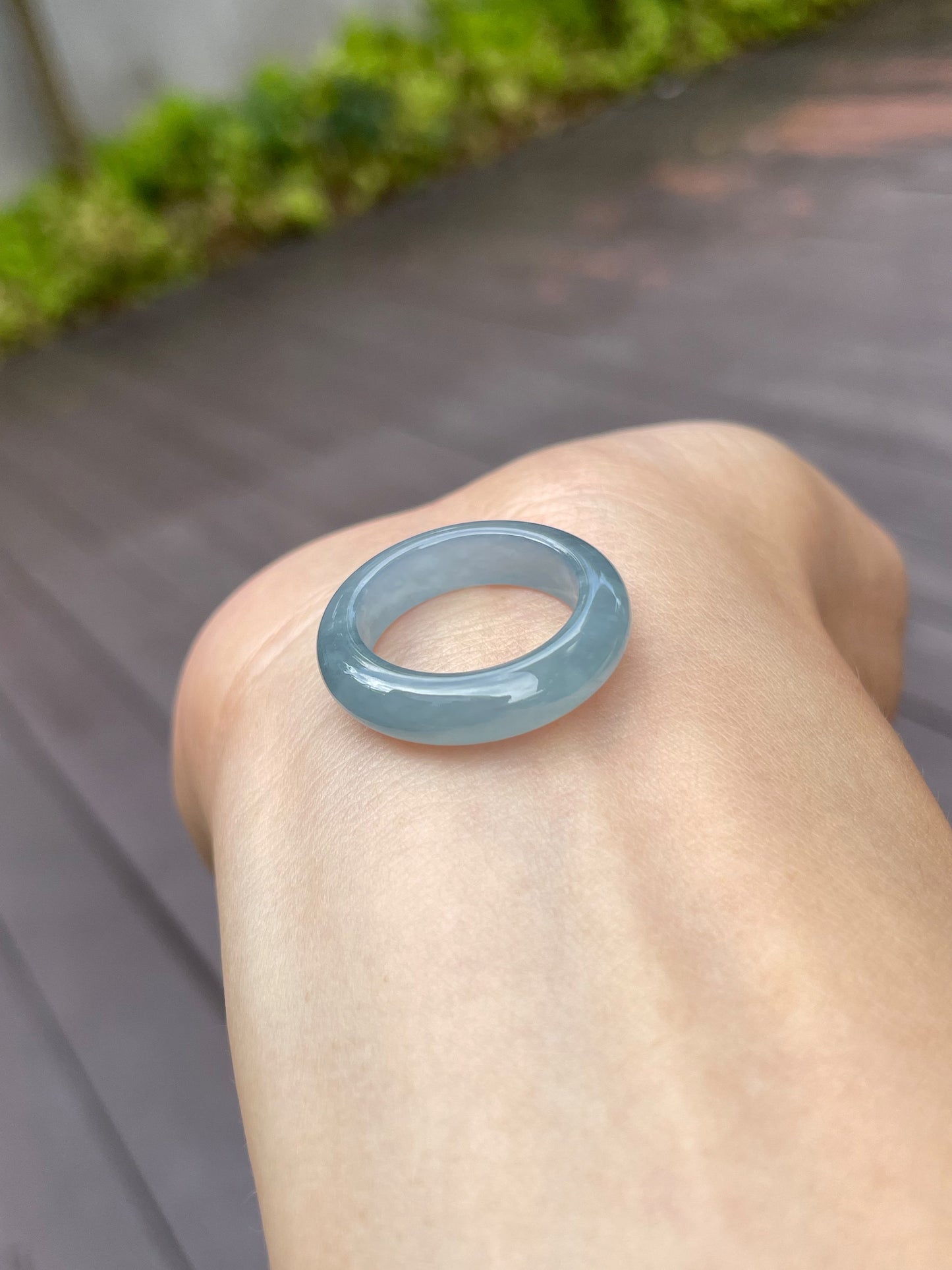 Icy Blue Jadeite Abacus Ring | HK 14.5 (NJR073)