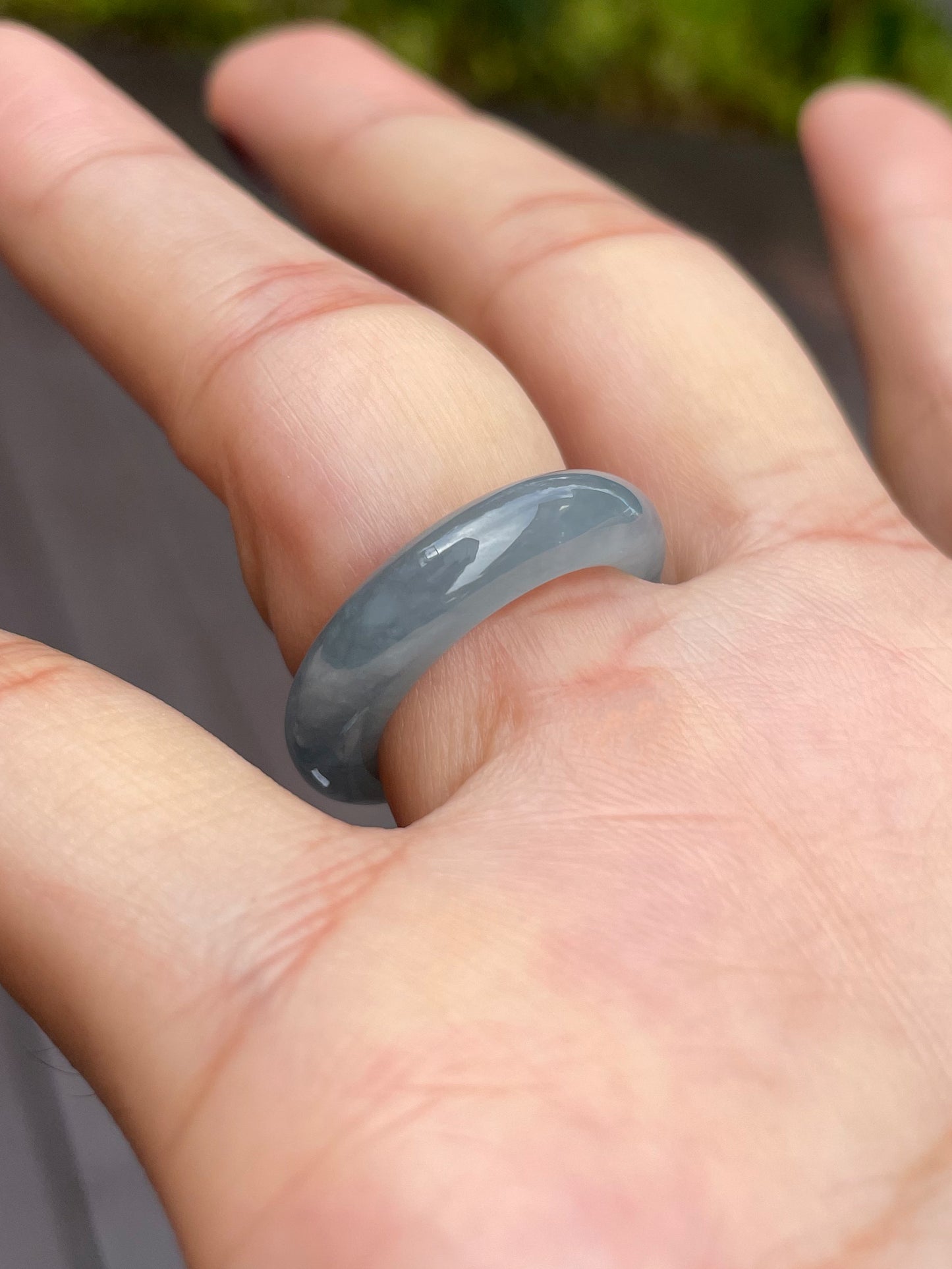 Icy Blue Jadeite Abacus Ring | HK 14.5 (NJR073)