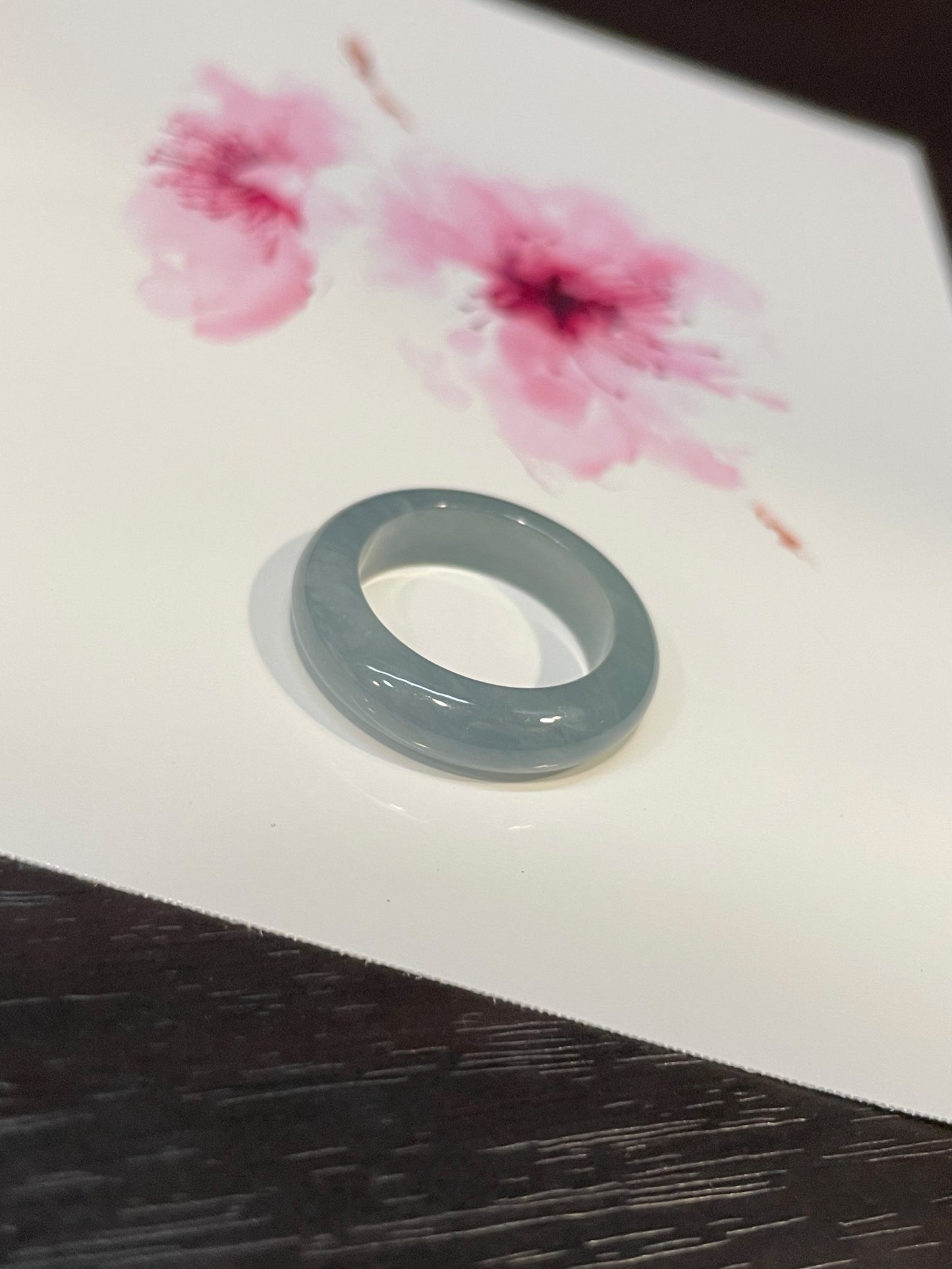 Icy Blue Jadeite Abacus Ring | HK 14.5 (NJR073)