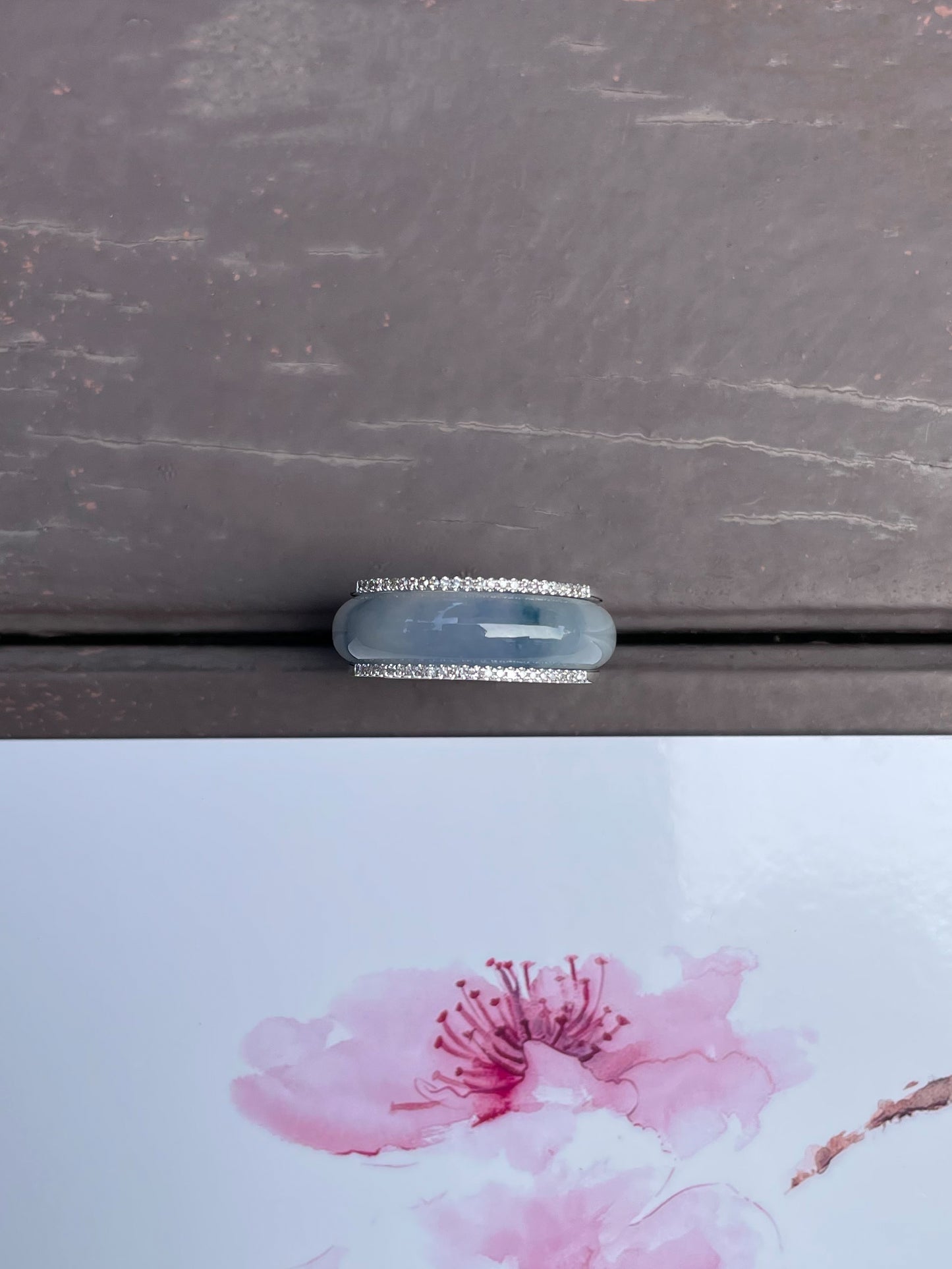 Bluish Lavender Jade Abacus Ring | HK 17 (NJR091)