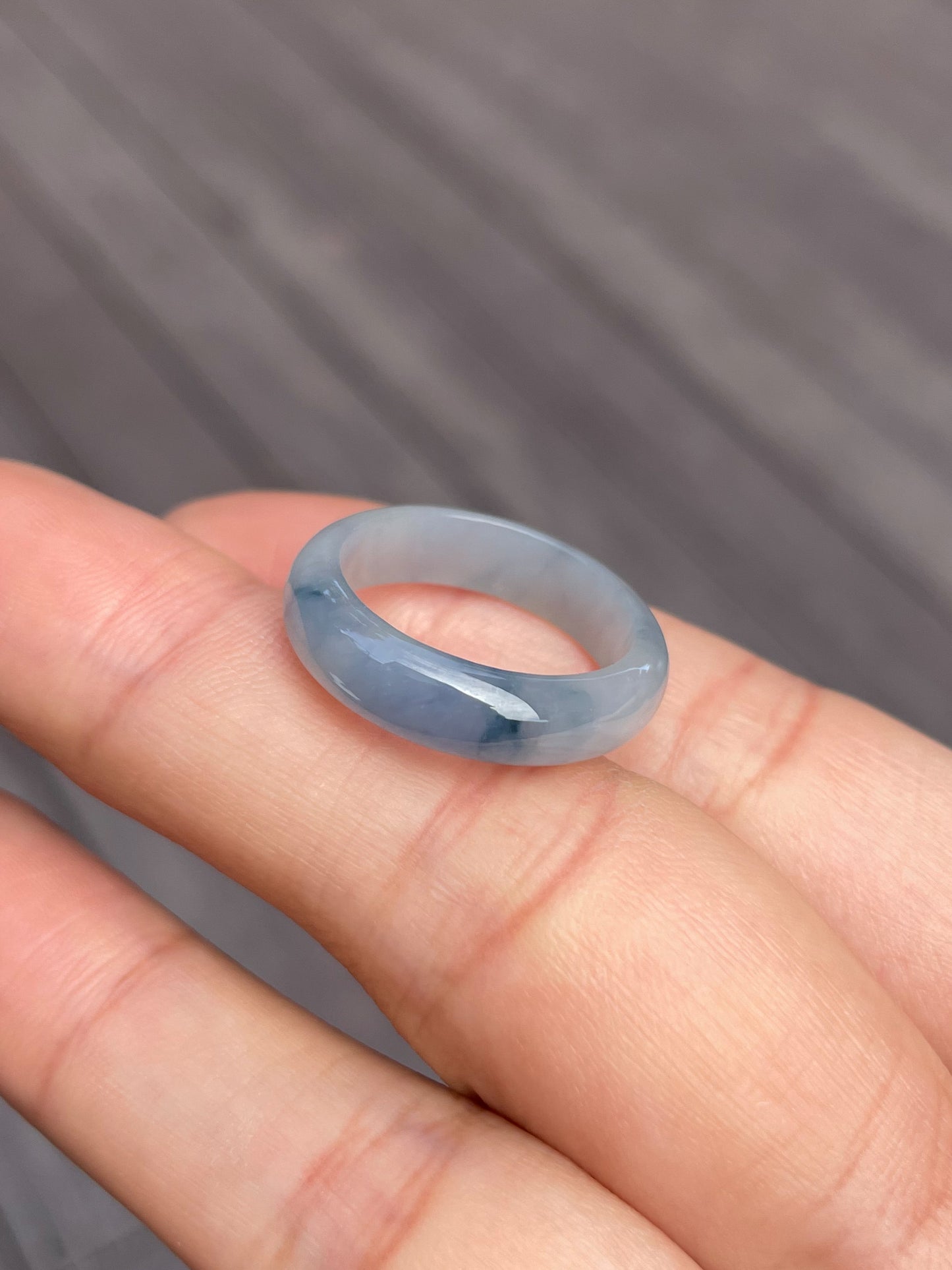 Bluish Lavender Jade Abacus Ring | HK 17 (NJR091)