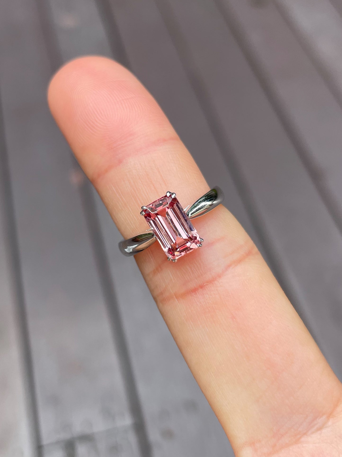 Unheated Orangy Pink Spinel Ring - 1.95CT (NJR055)