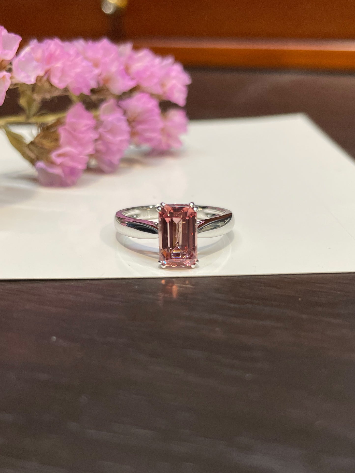 Unheated Orangy Pink Spinel Ring - 1.95CT (NJR055)