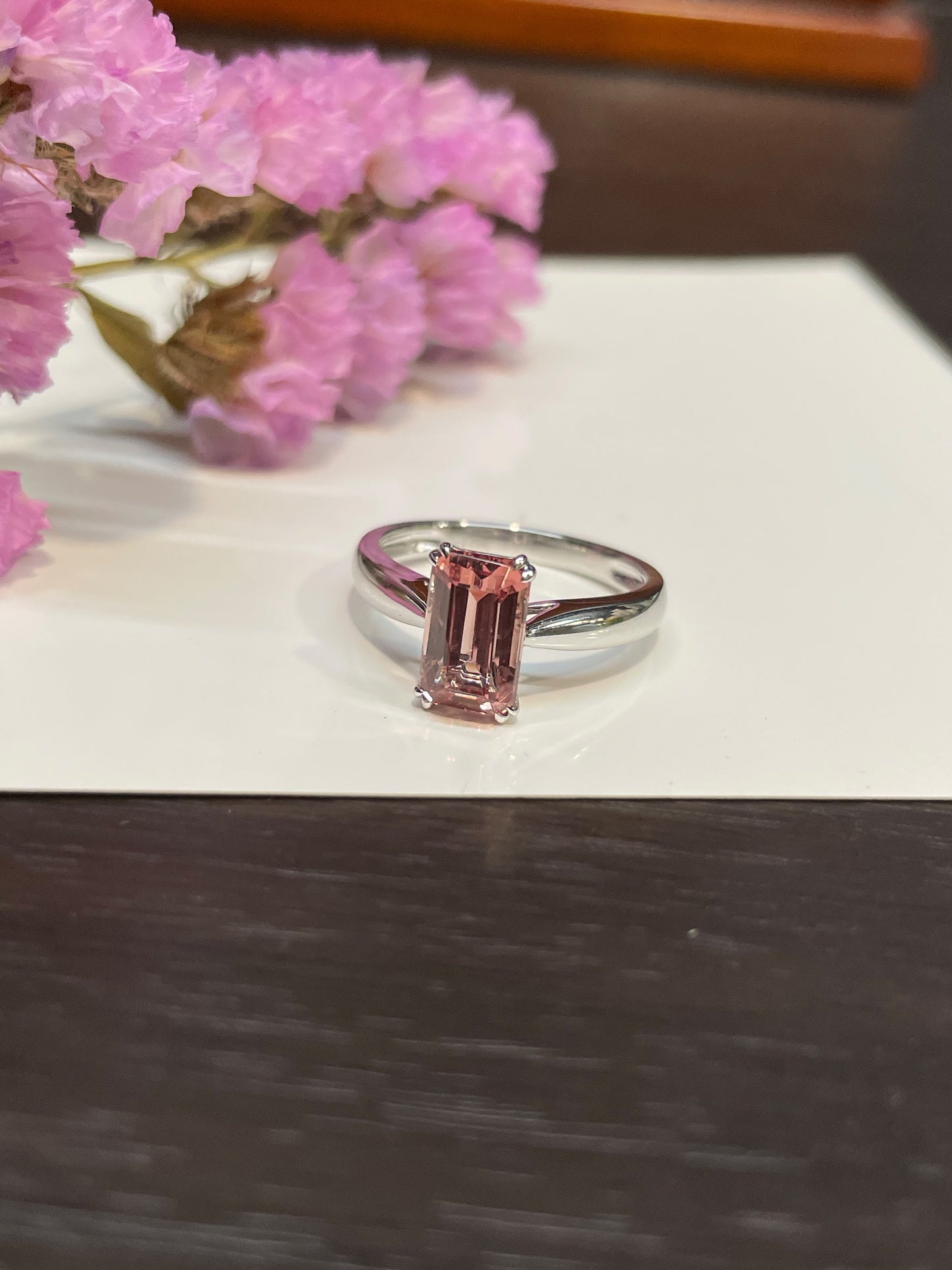 Unheated Orangy Pink Spinel Ring - 1.95CT (NJR055)