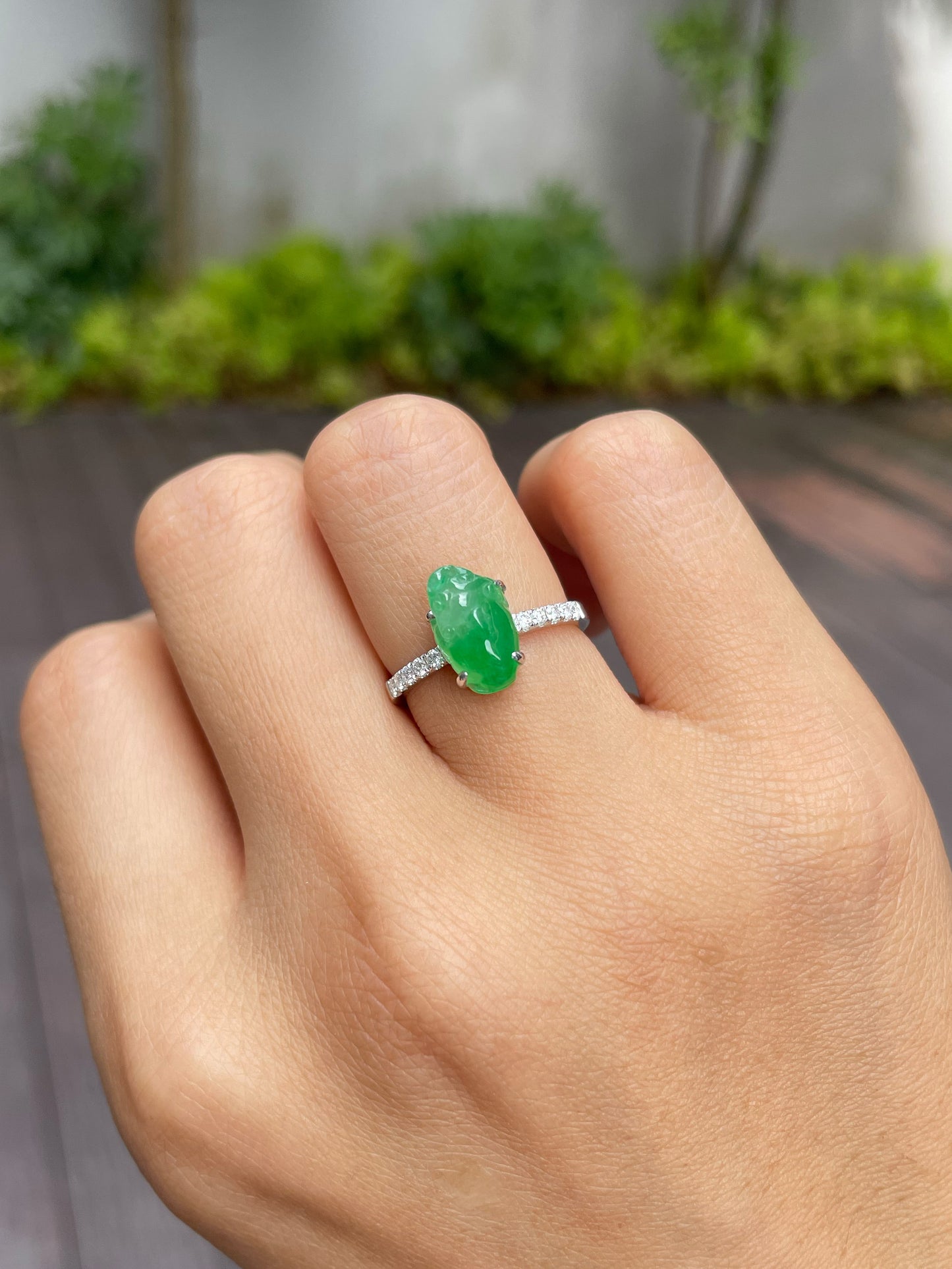 Green Jade Ring - Three Legged Toad (NJR104)