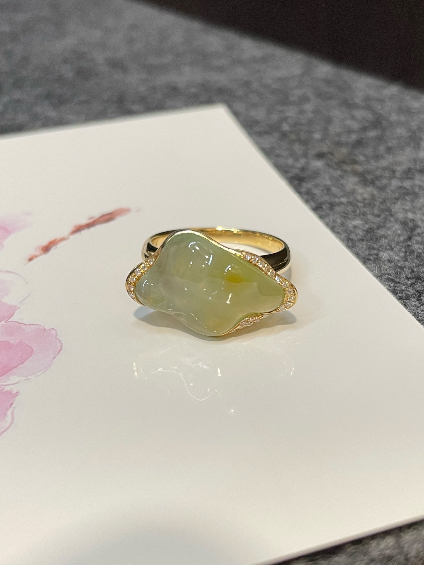 Icy Yellow Jade Ring (NJR107)