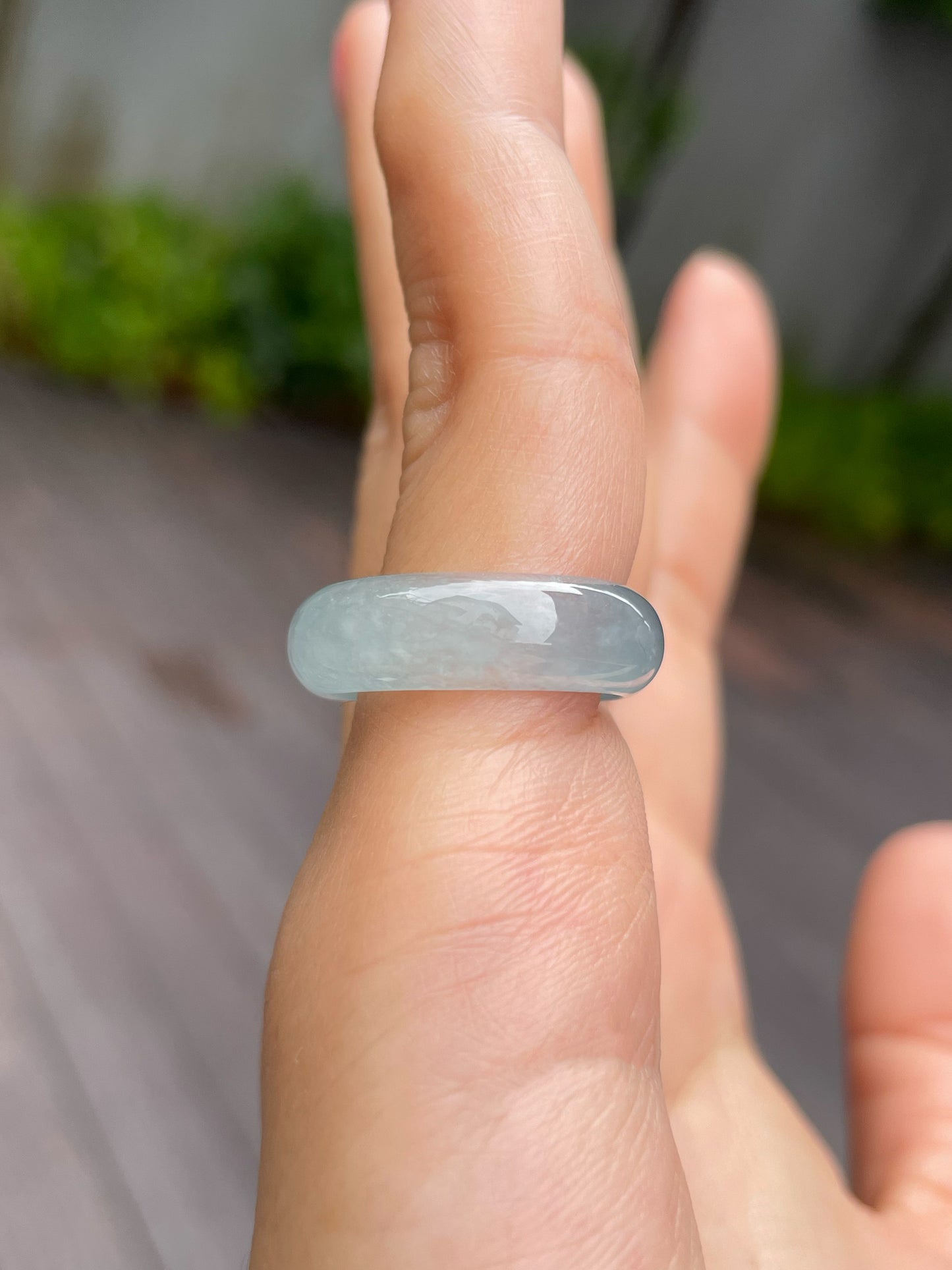 Icy Blue Jade Abacus Ring | HK 16.5 (NJR111)