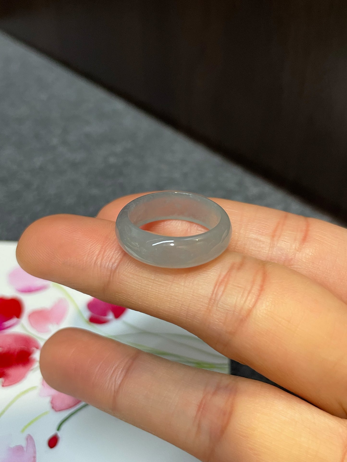 Icy Blue Jade Abacus Ring | HK 16.5 (NJR111)