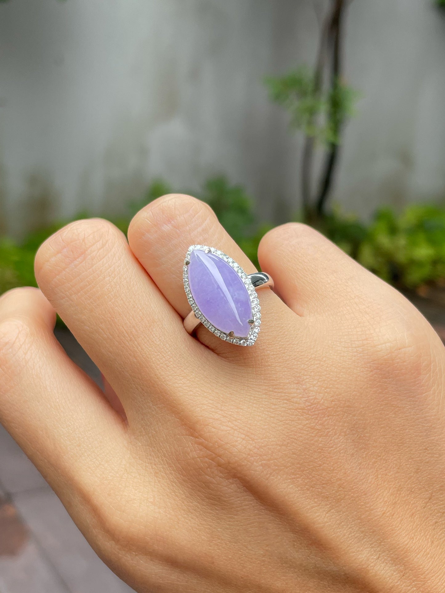 Lavender Jade Ring - Marquise (NJR112)