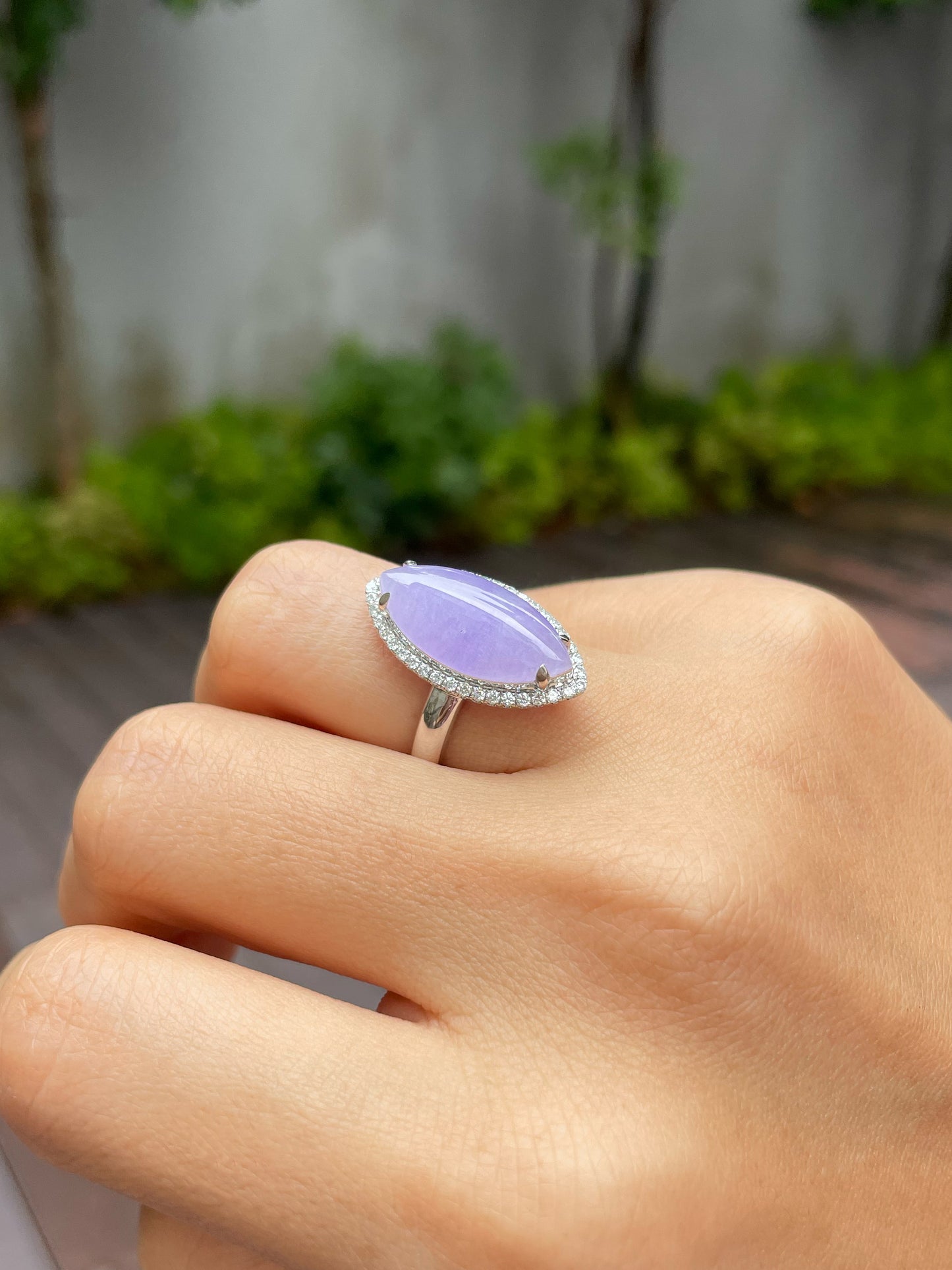 Lavender Jade Ring - Marquise (NJR112)