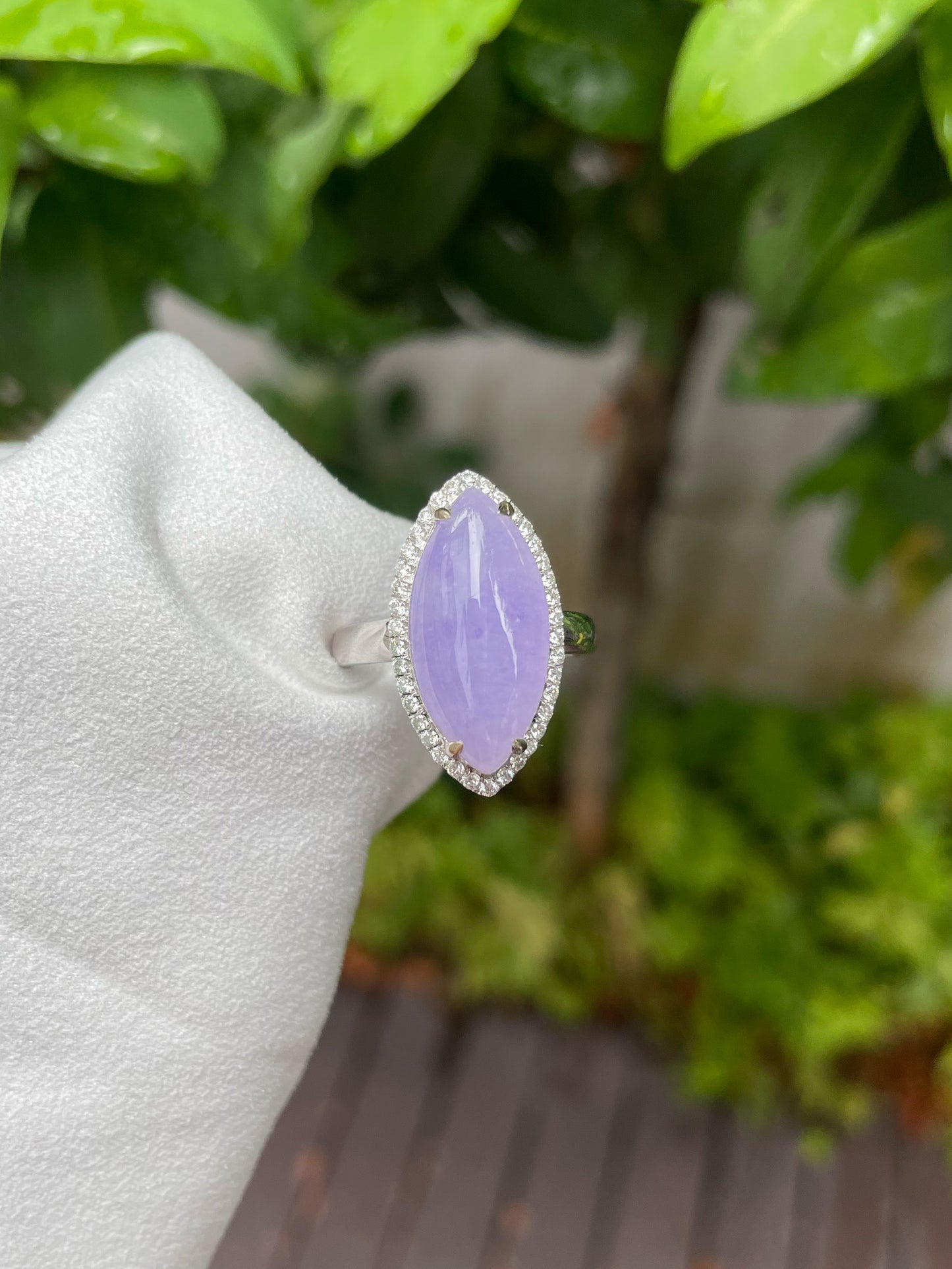 Lavender Jade Ring - Marquise (NJR112)