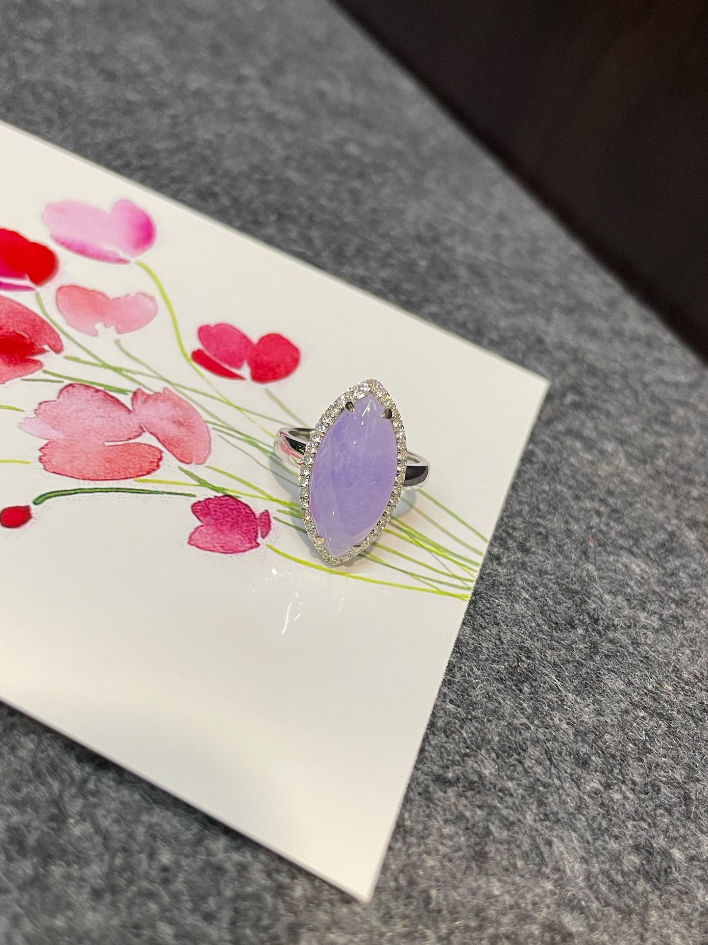Lavender Jade Ring - Marquise (NJR112)