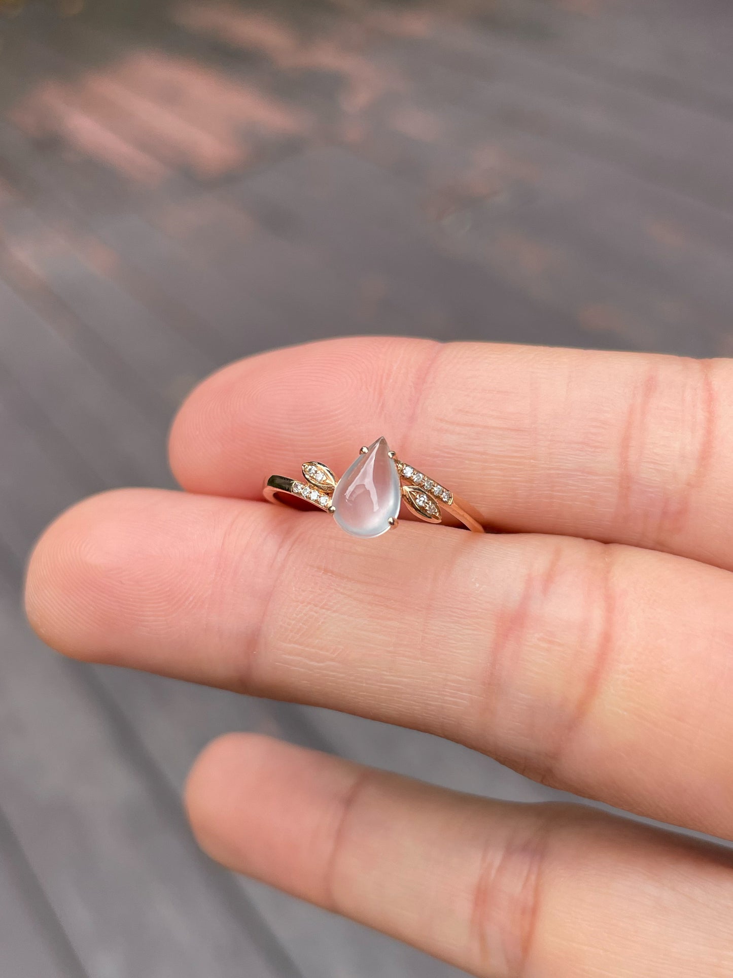 Glassy Jadeite Ring - Teardrop (NJR115)