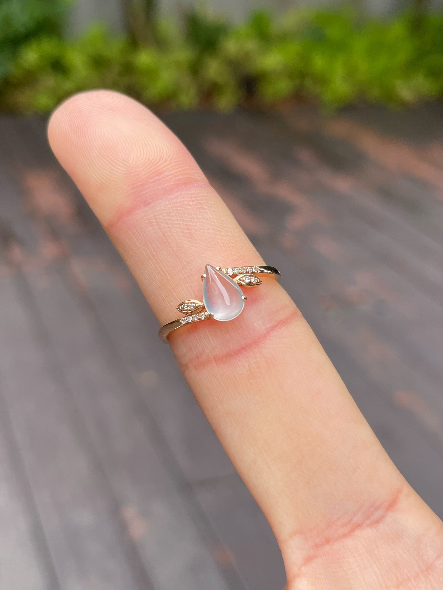 Glassy Jadeite Ring - Teardrop (NJR115)