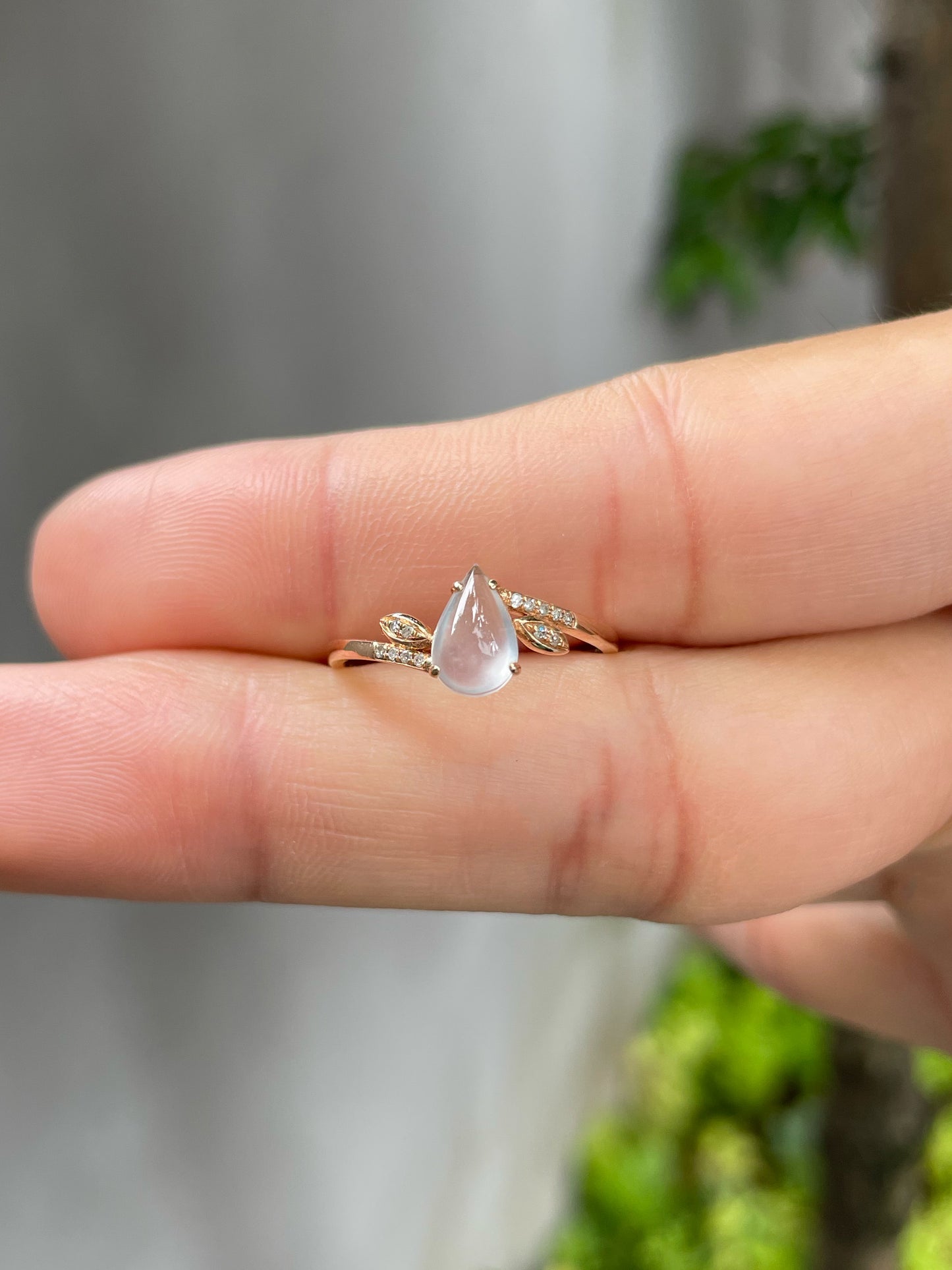 Glassy Jadeite Ring - Teardrop (NJR115)