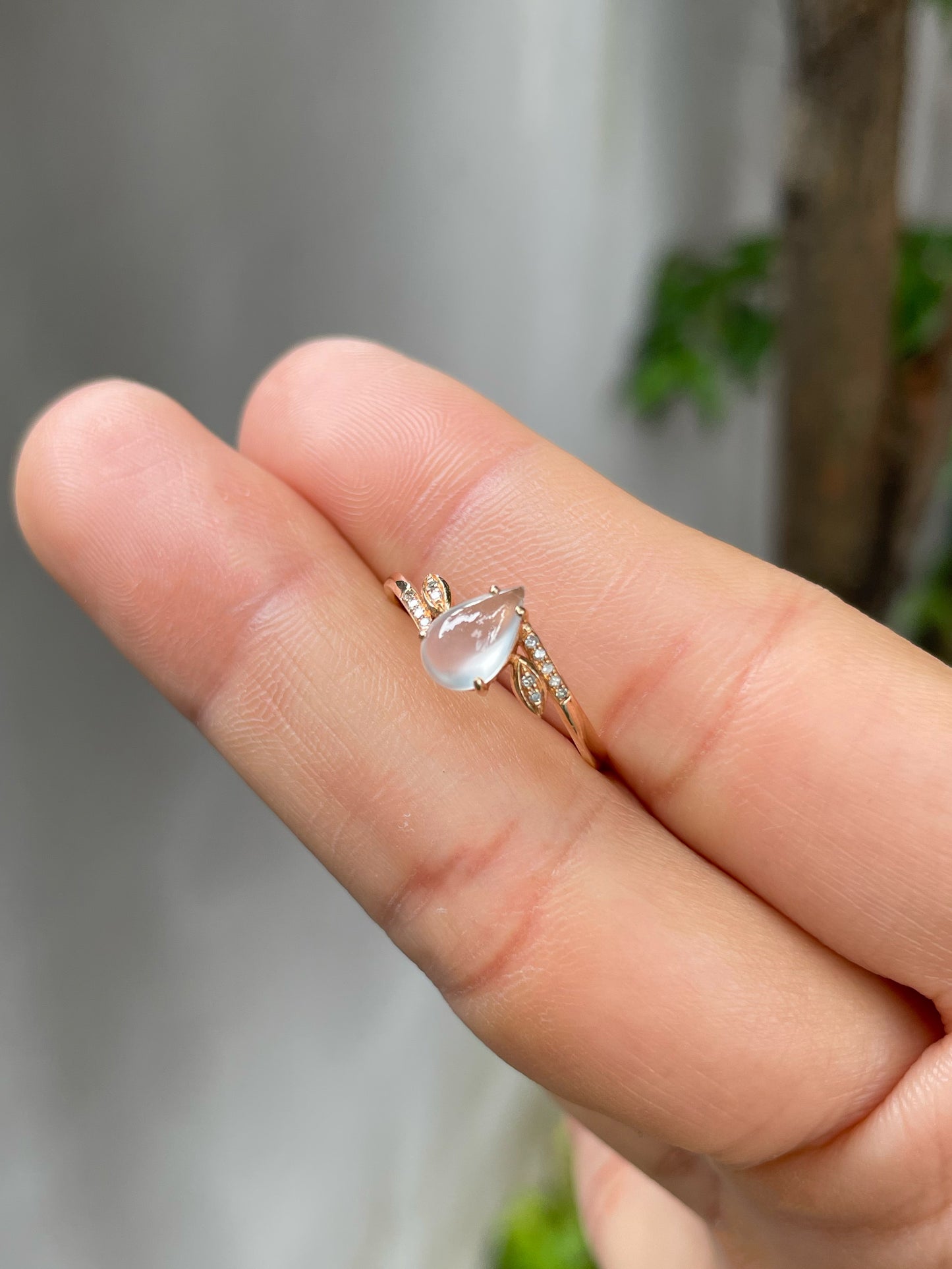 Glassy Jadeite Ring - Teardrop (NJR115)