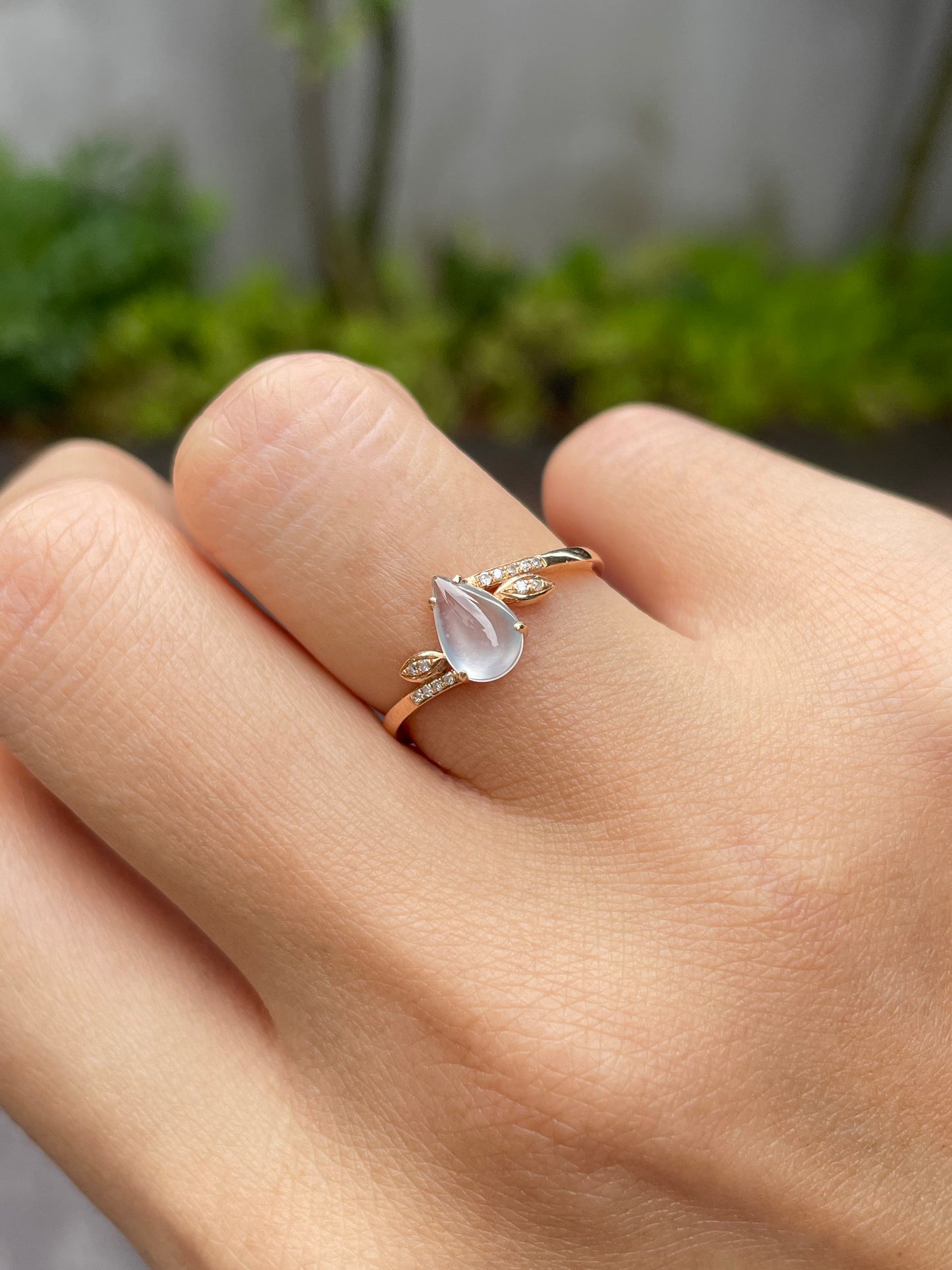 Glassy Jadeite Ring - Teardrop (NJR115)