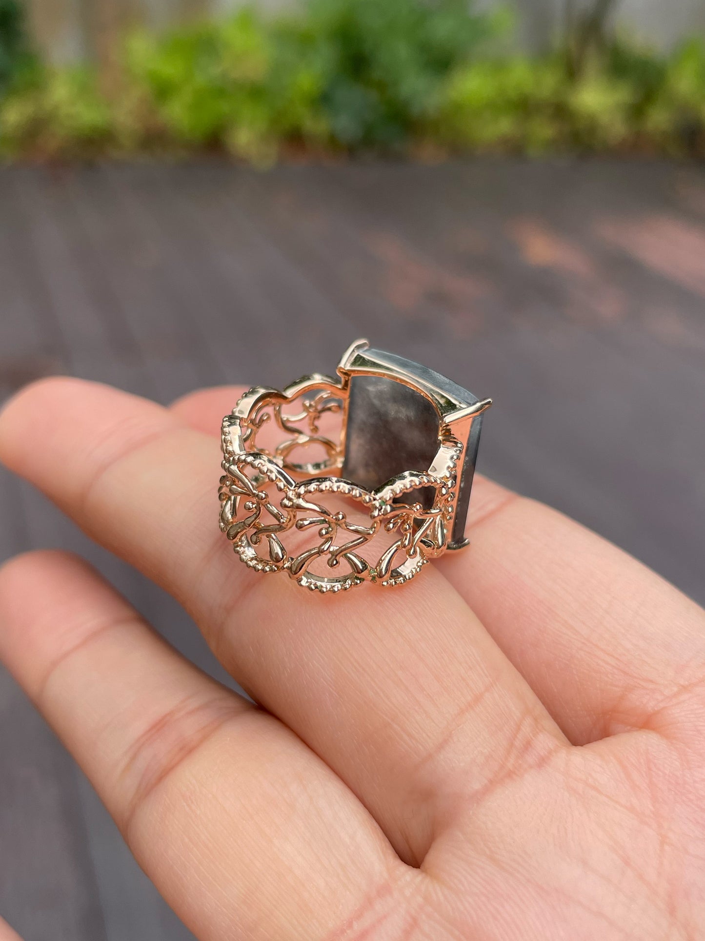 Icy Black Jade Ring (NJR122)