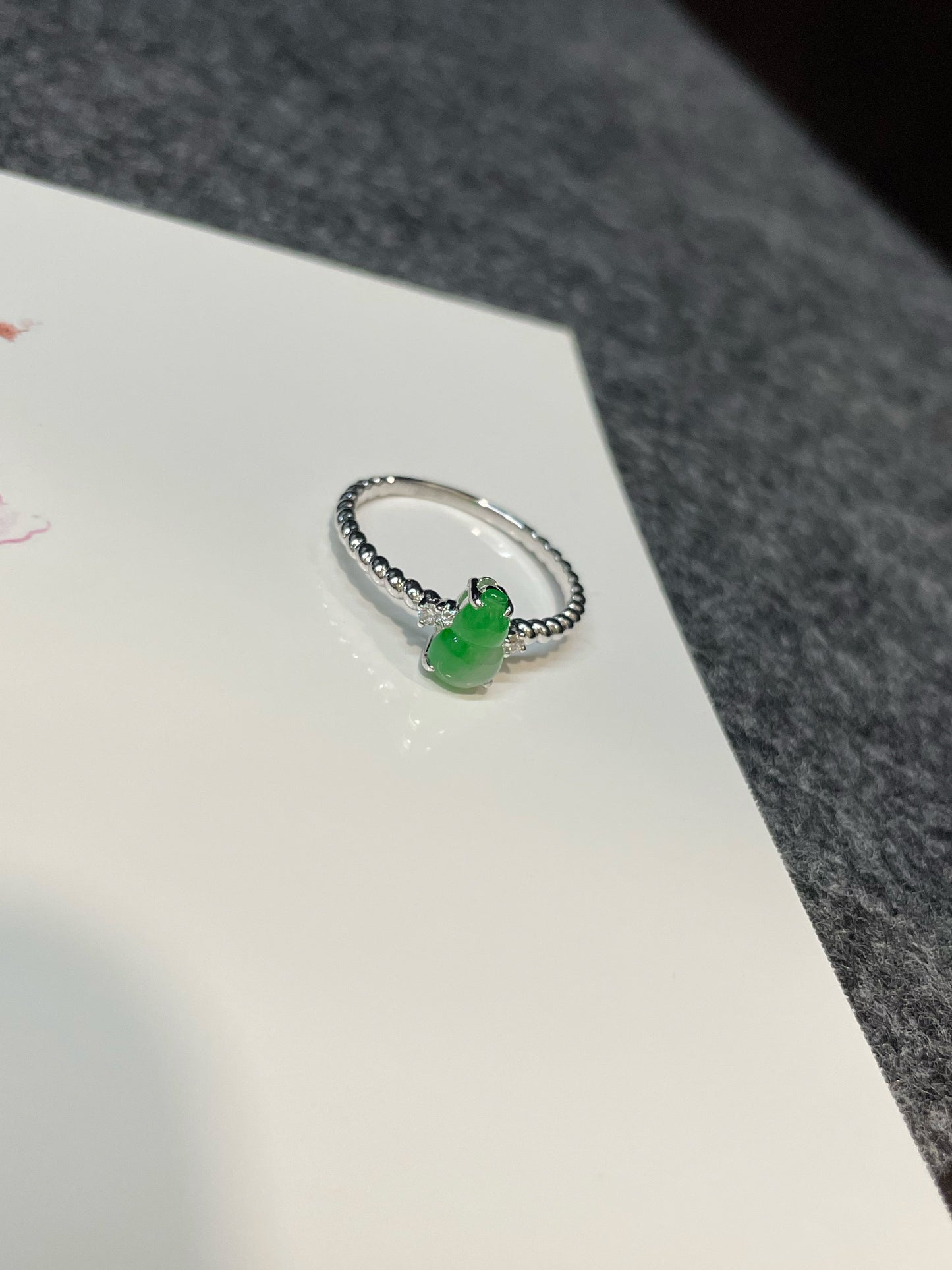 Green Jadeite Ring - Hu Lu 葫芦 (NJR125)