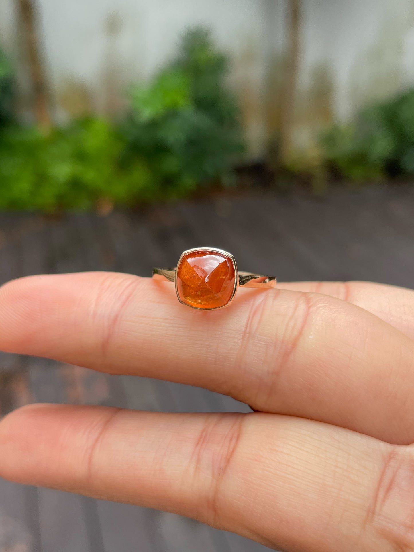 Sugarloaf Rings - Orange Spessartite & Pink Tourmaline (NJR131)