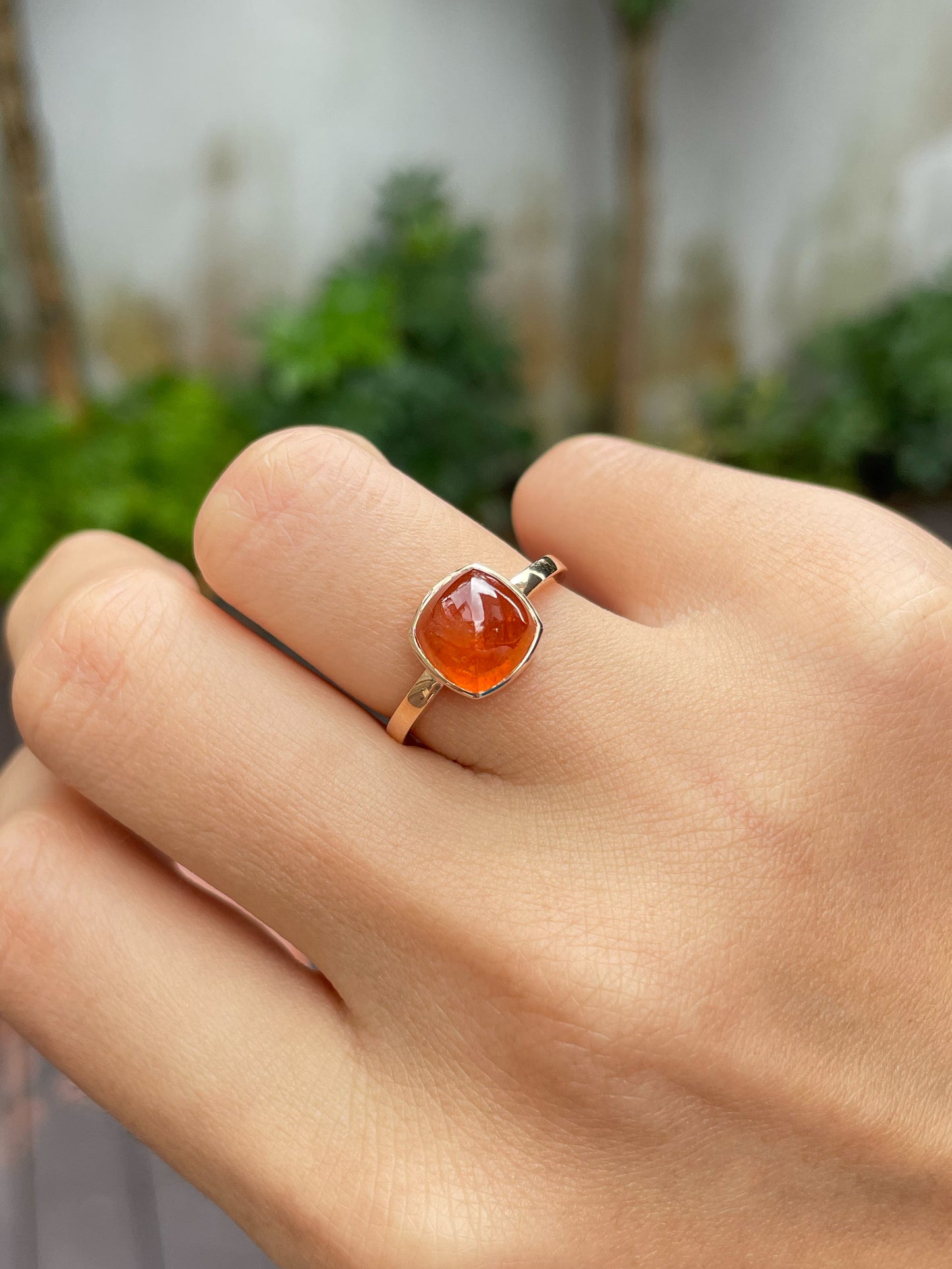 Sugarloaf Rings - Orange Spessartite & Pink Tourmaline (NJR131)