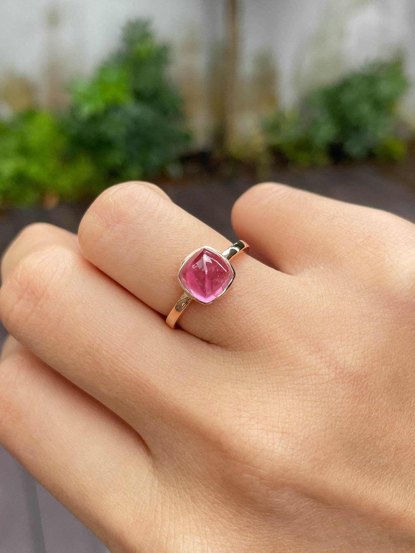Sugarloaf Rings - Orange Spessartite & Pink Tourmaline (NJR131)