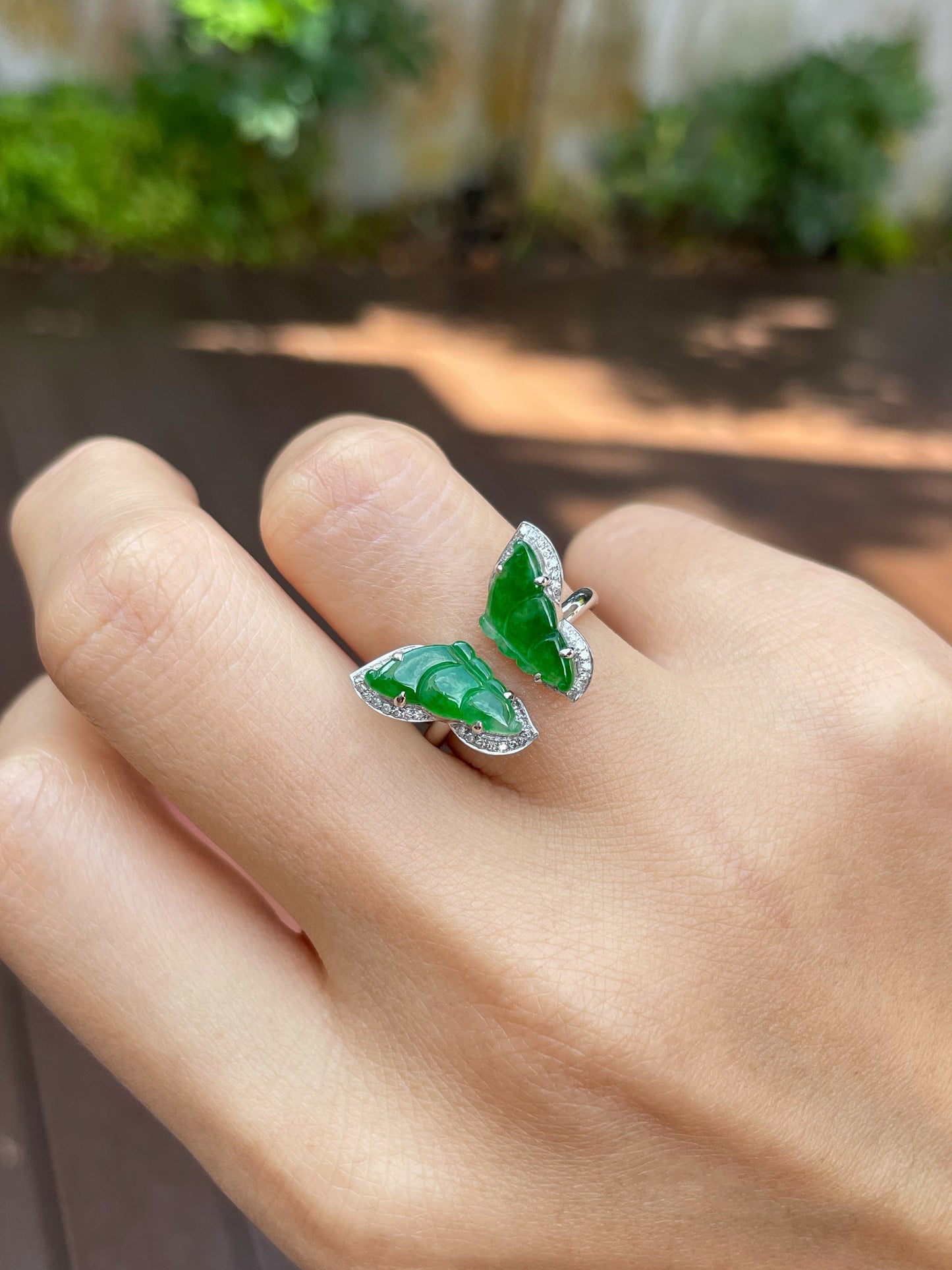 Green Jade Ring - Butterfly (NJR136)