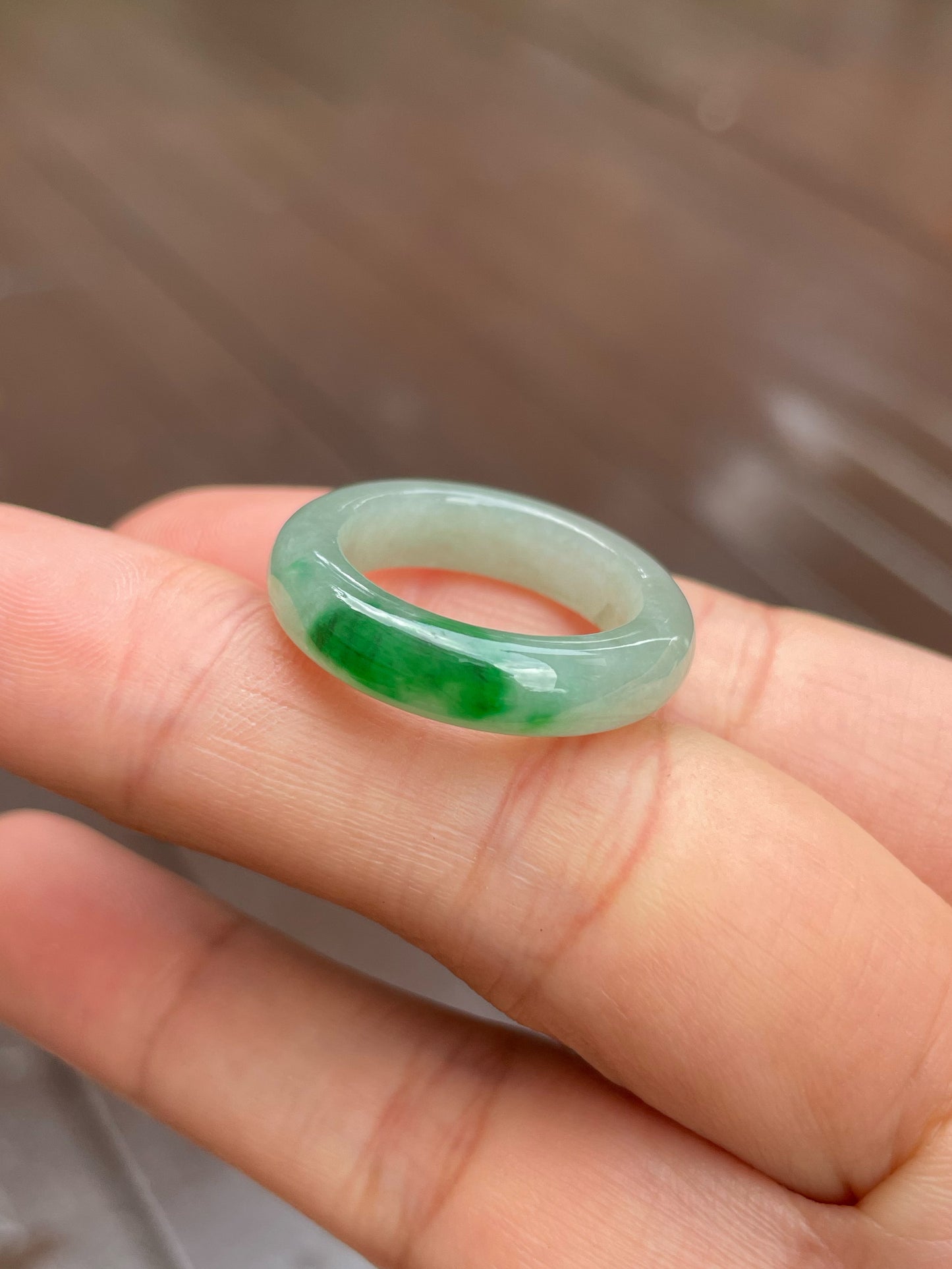 Green Jade Abacus Ring | HK 18 (NJR141)