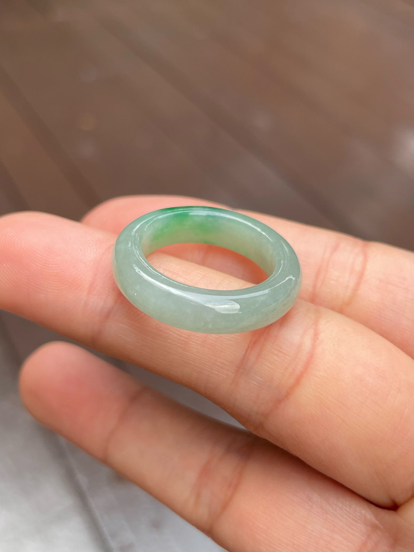 Green Jade Abacus Ring | HK 18 (NJR141)