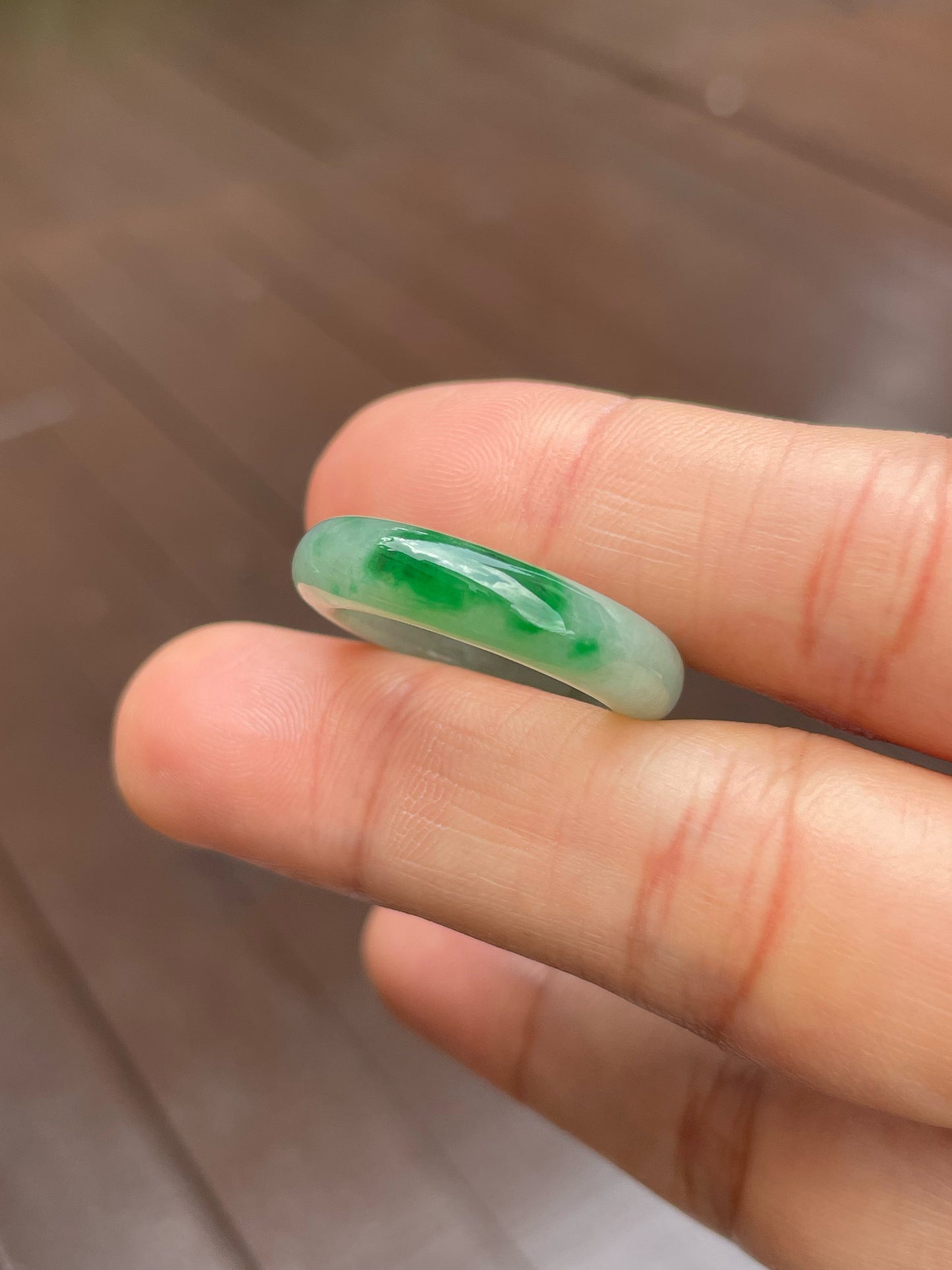 Green Jade Abacus Ring | HK 18 (NJR141)