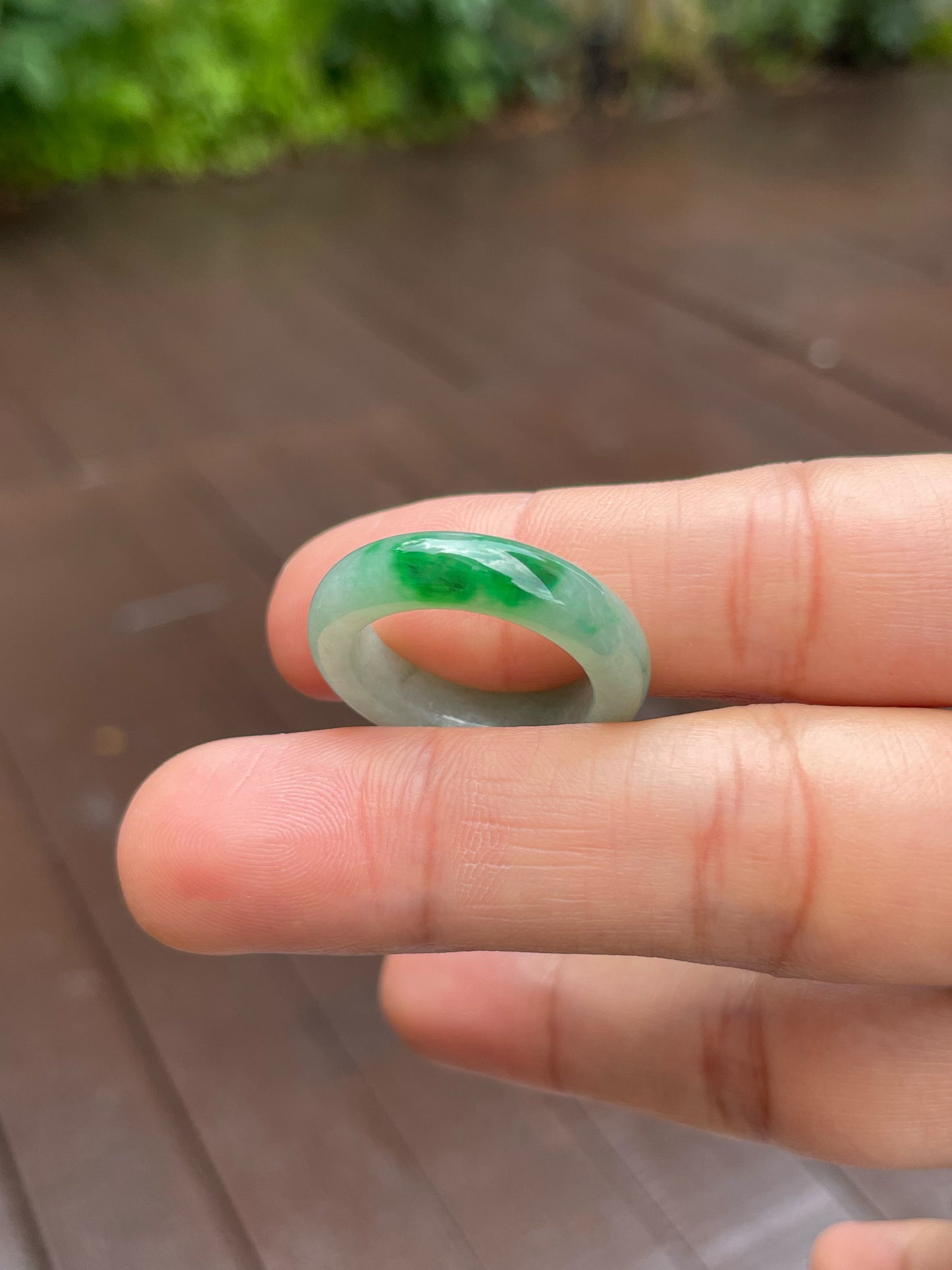 Green Jade Abacus Ring | HK 18 (NJR141)