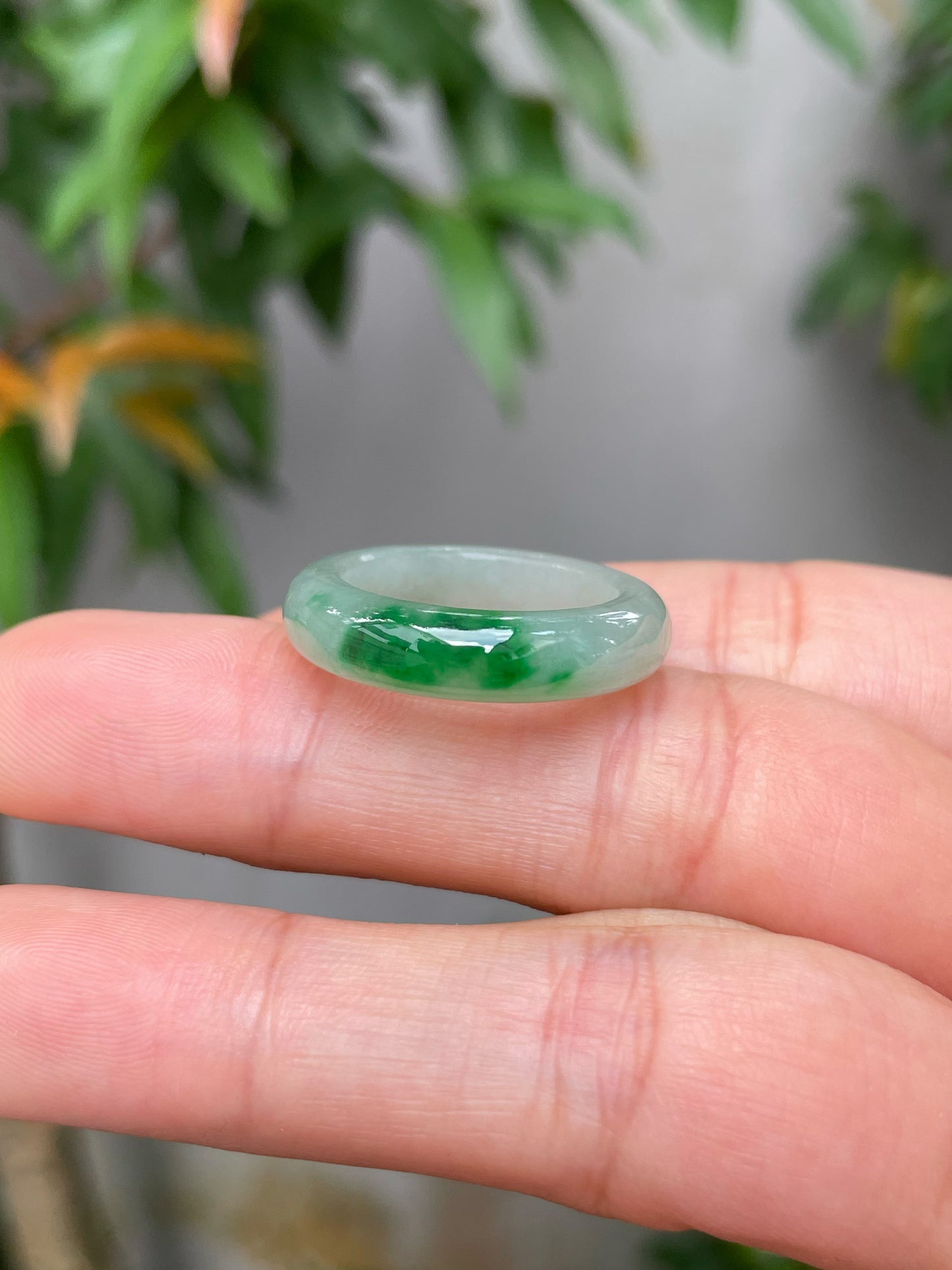 Green Jade Abacus Ring | HK 18 (NJR141)