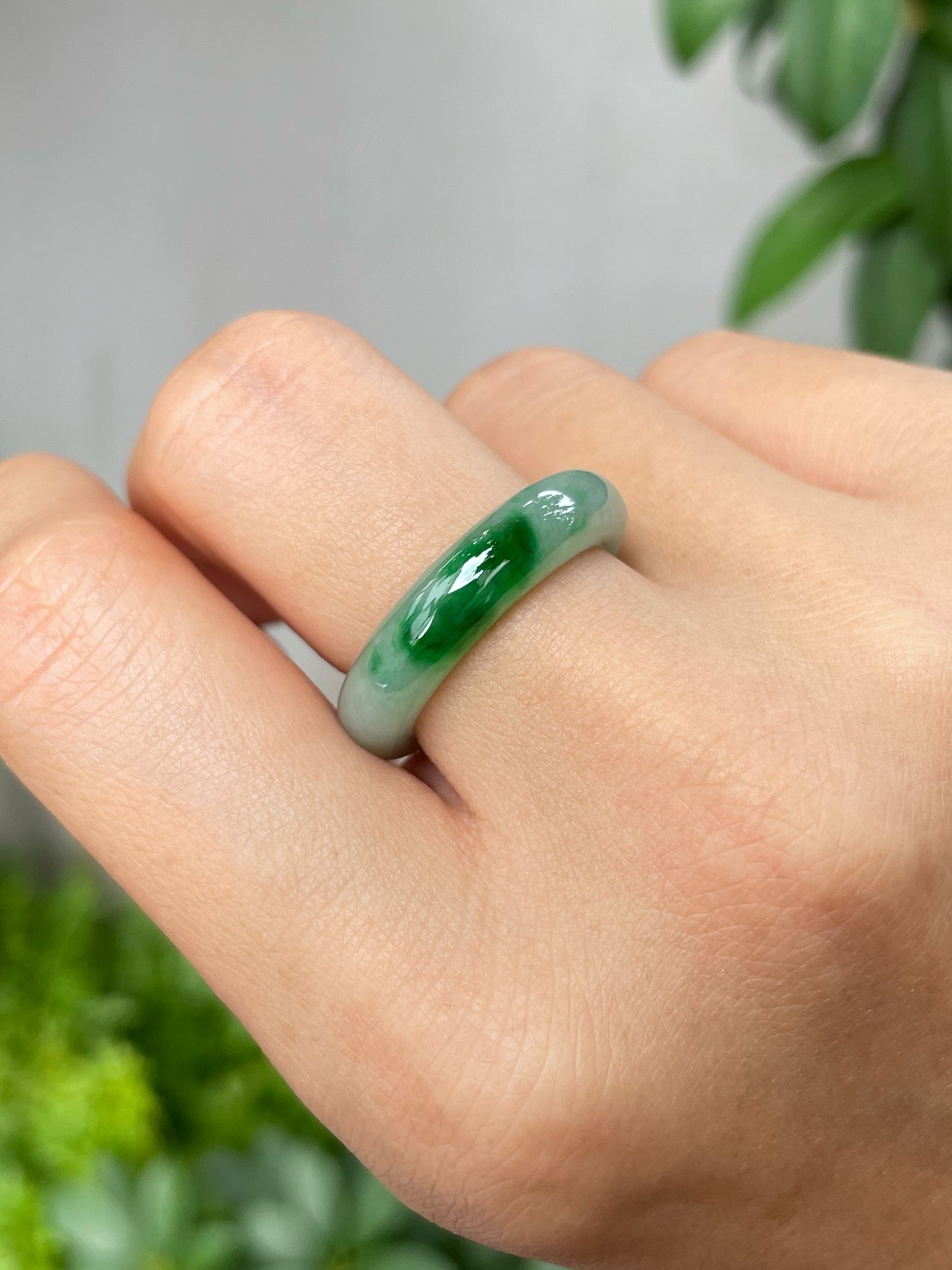Green Jade Abacus Ring | HK 18 (NJR141)