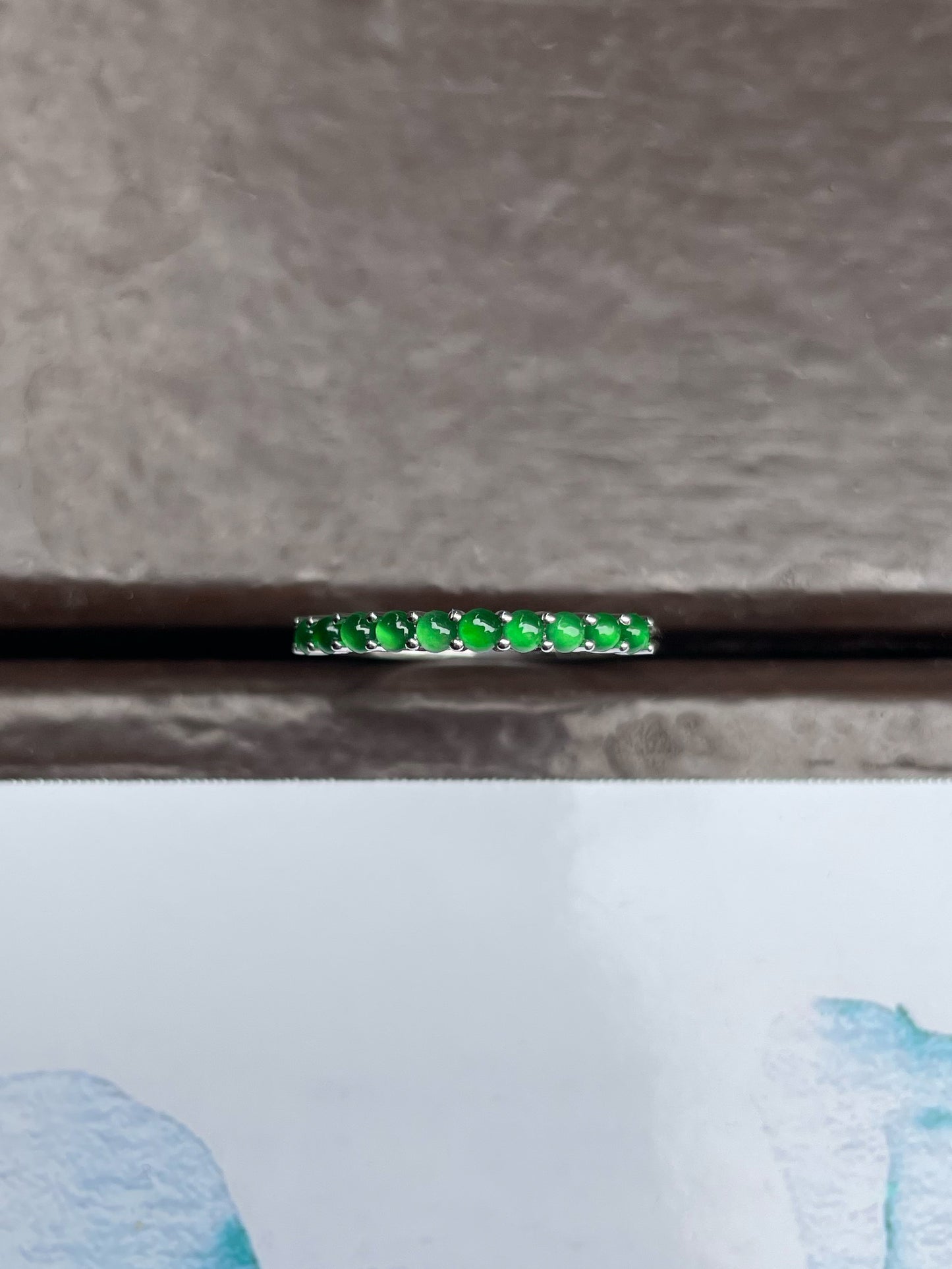 Green Jade Cabochons Ring (NJR143)