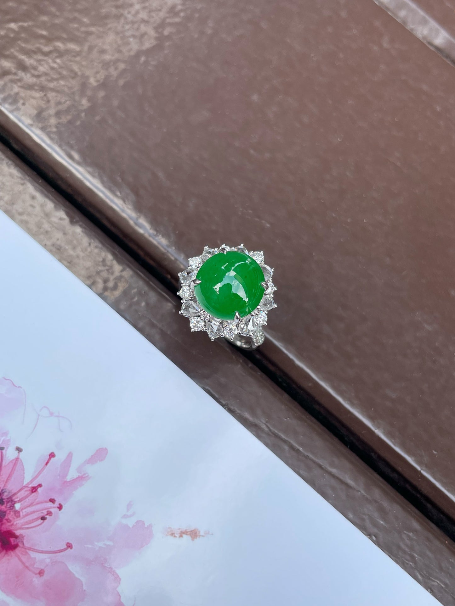 Green Jade Cabochon Ring / Pendant (NJR148)