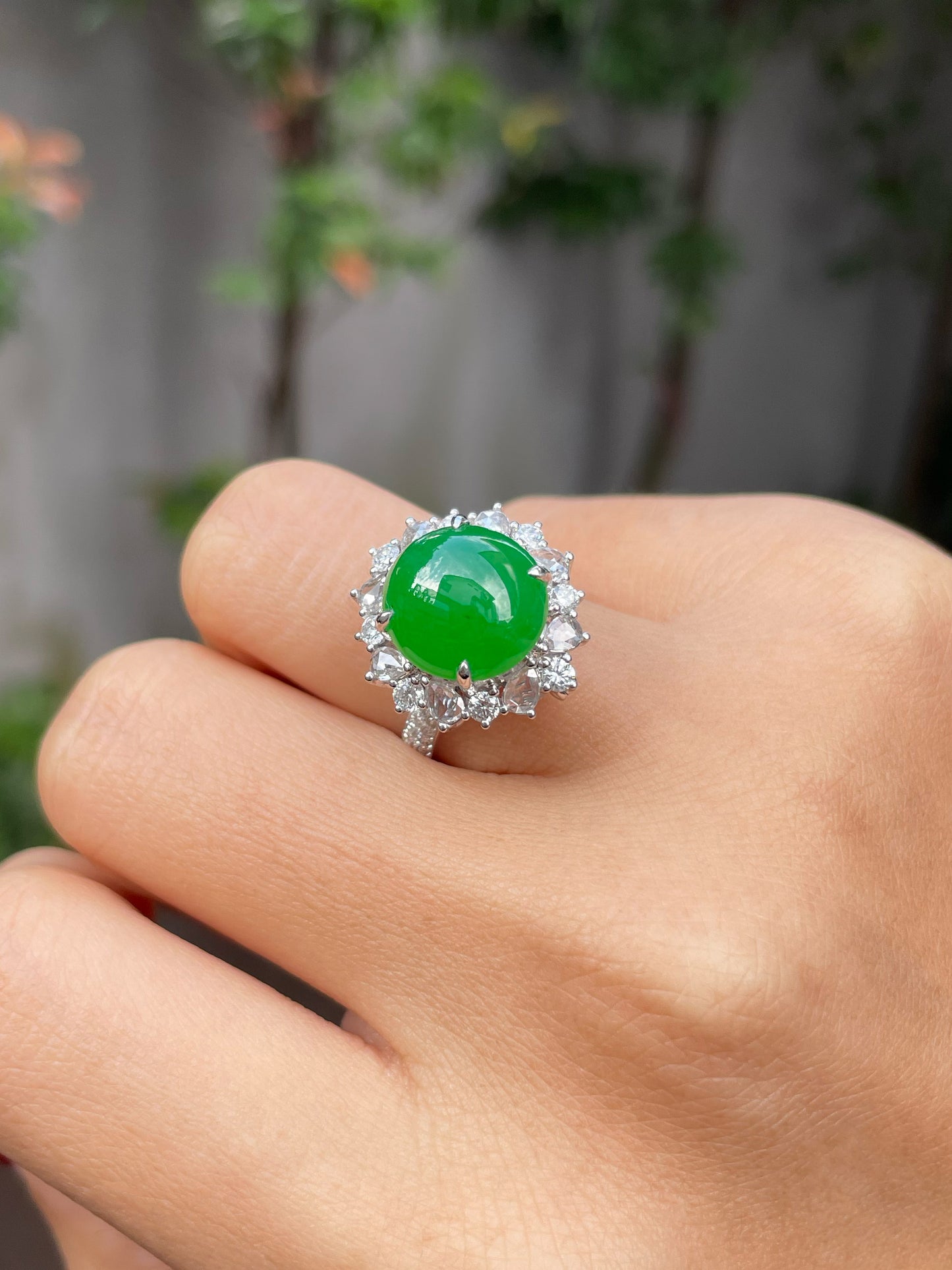 Green Jade Cabochon Ring / Pendant (NJR148)