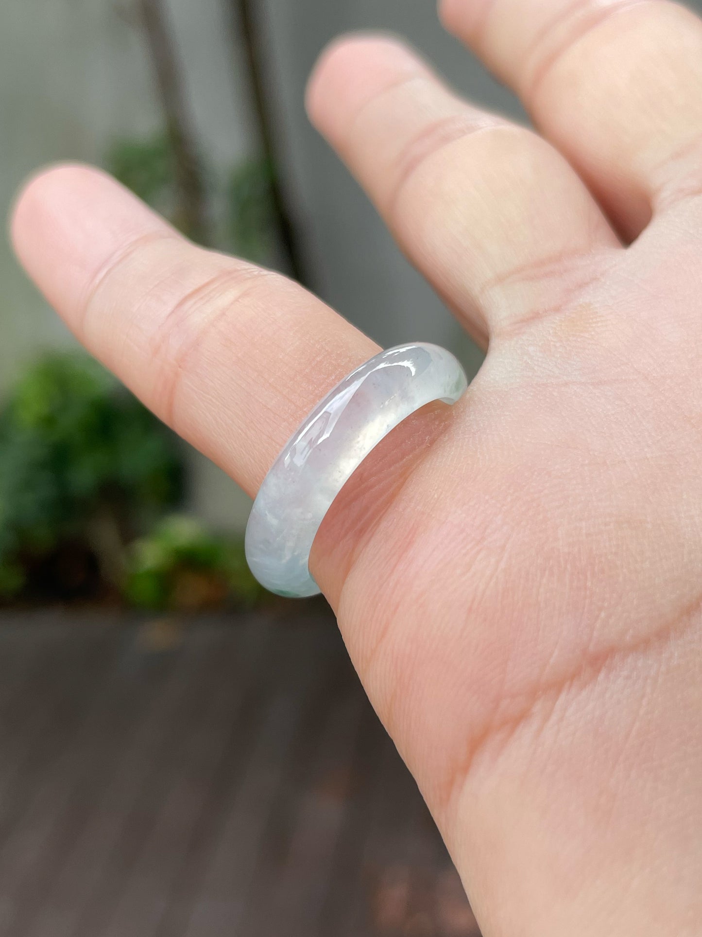 Icy Bluish Green Jade Abacus Ring | HK 13 (NJR157)