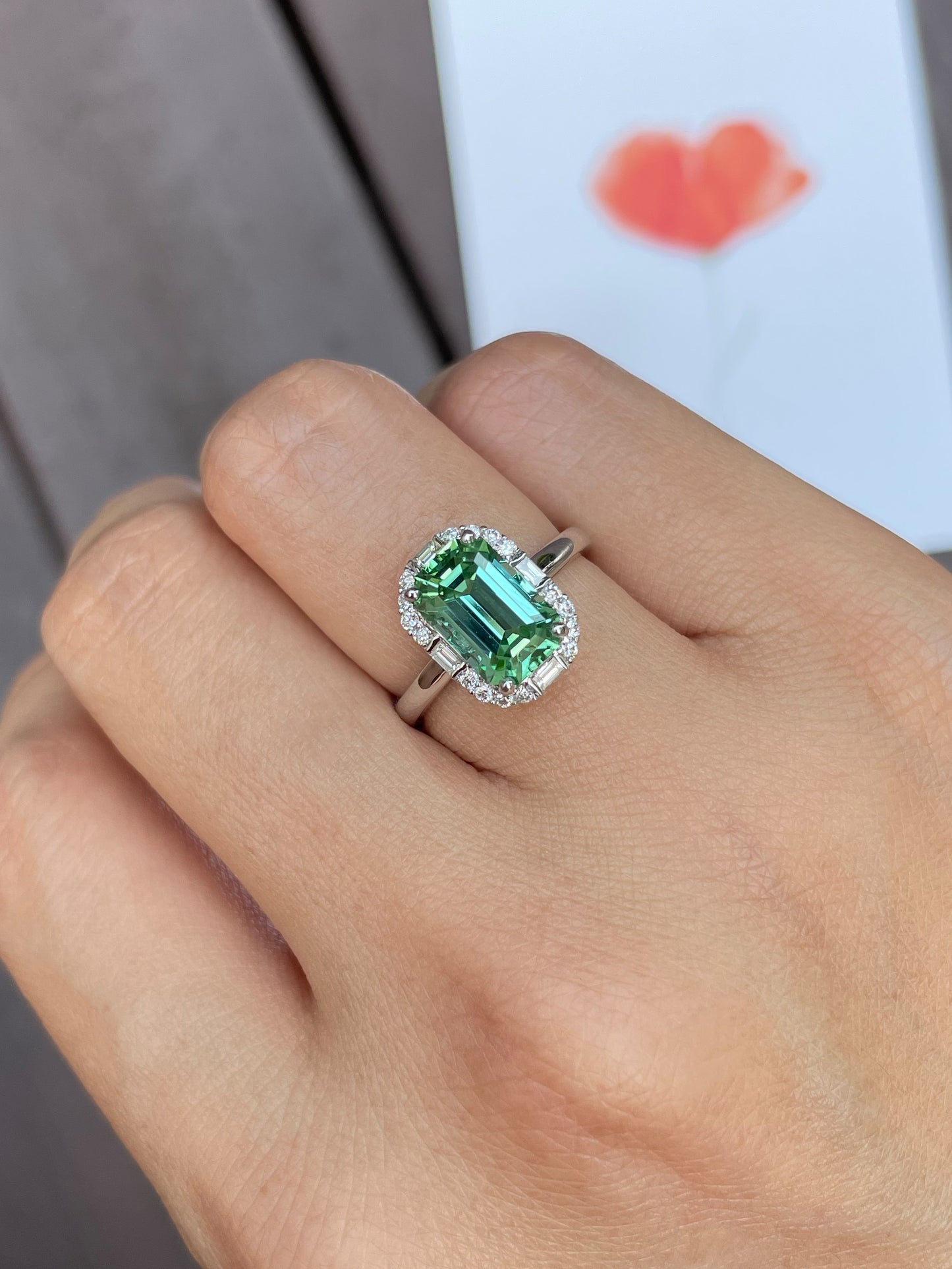 Mint Tourmaline Ring + Earrings (NJS005)