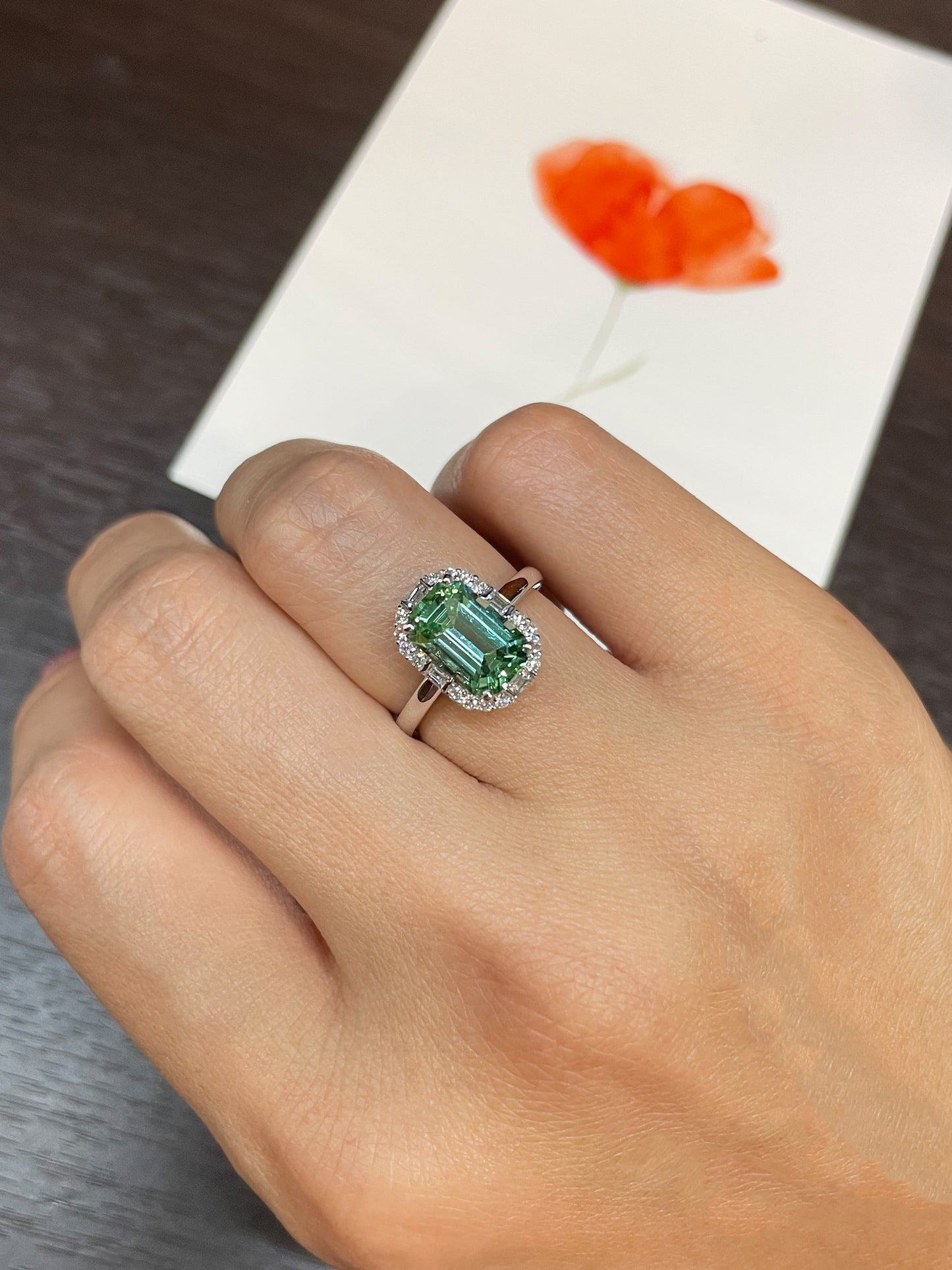 Mint Tourmaline Ring + Earrings (NJS005)