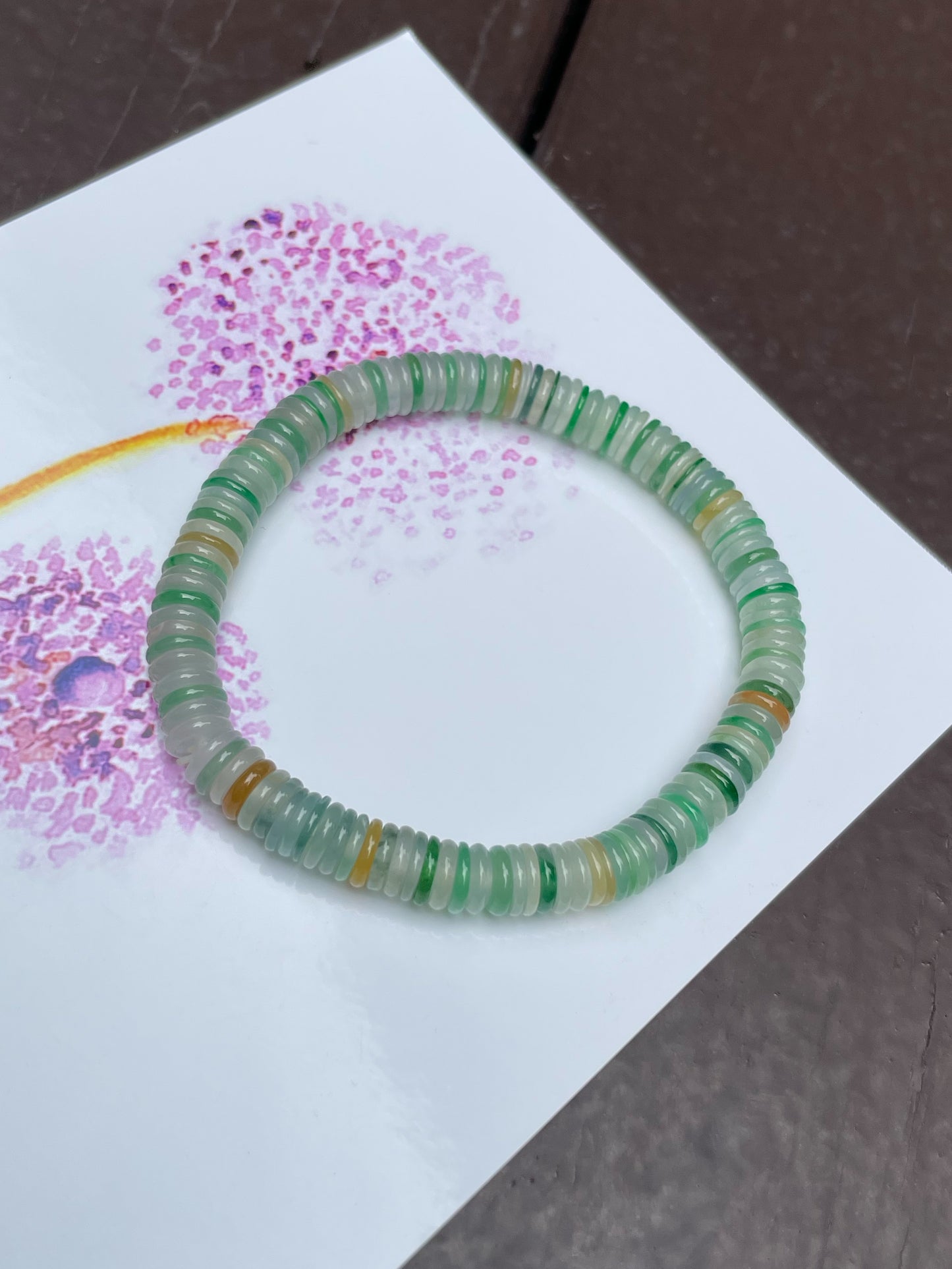 Multicoloured Jadeite Bracelet - Coins (NJBA005)