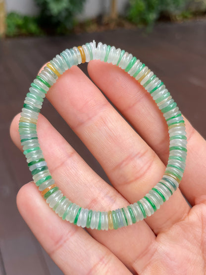 Multicoloured Jadeite Bracelet - Coins (NJBA005)